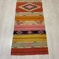 Aztec Design West Anatolian Turkish Kilim Runner Rug