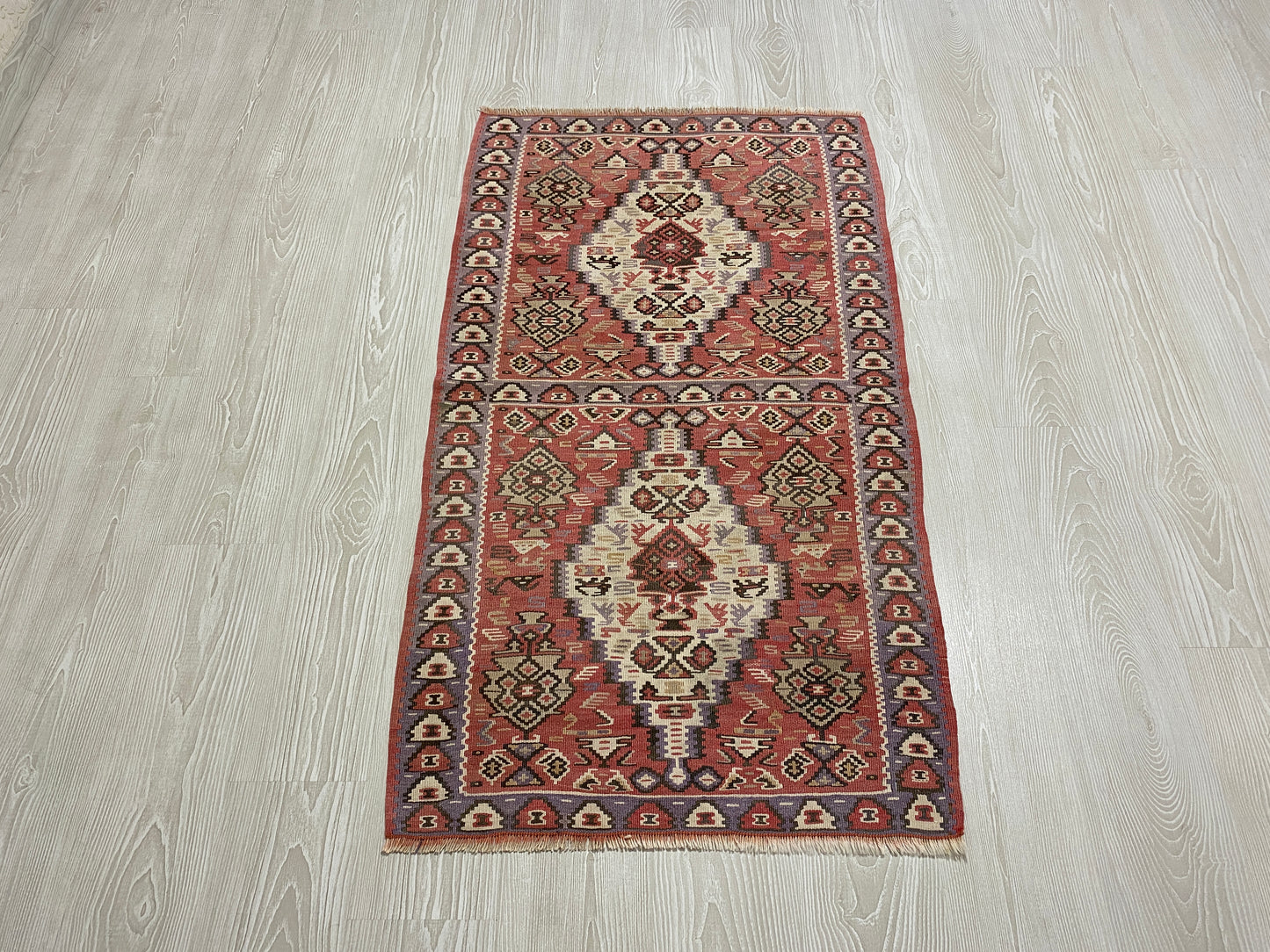 Vintage Senneh Kilim Rug