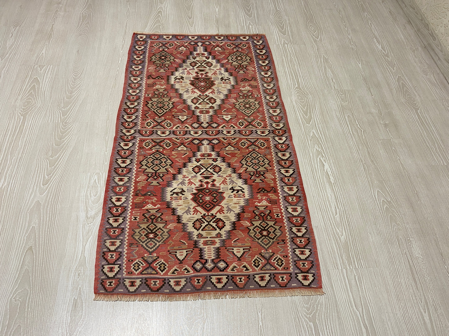 Vintage Senneh Kilim Rug