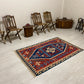 Vintage Very Fine Blue Konya Kilim