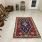 Vintage Very Fine Blue Konya Kilim