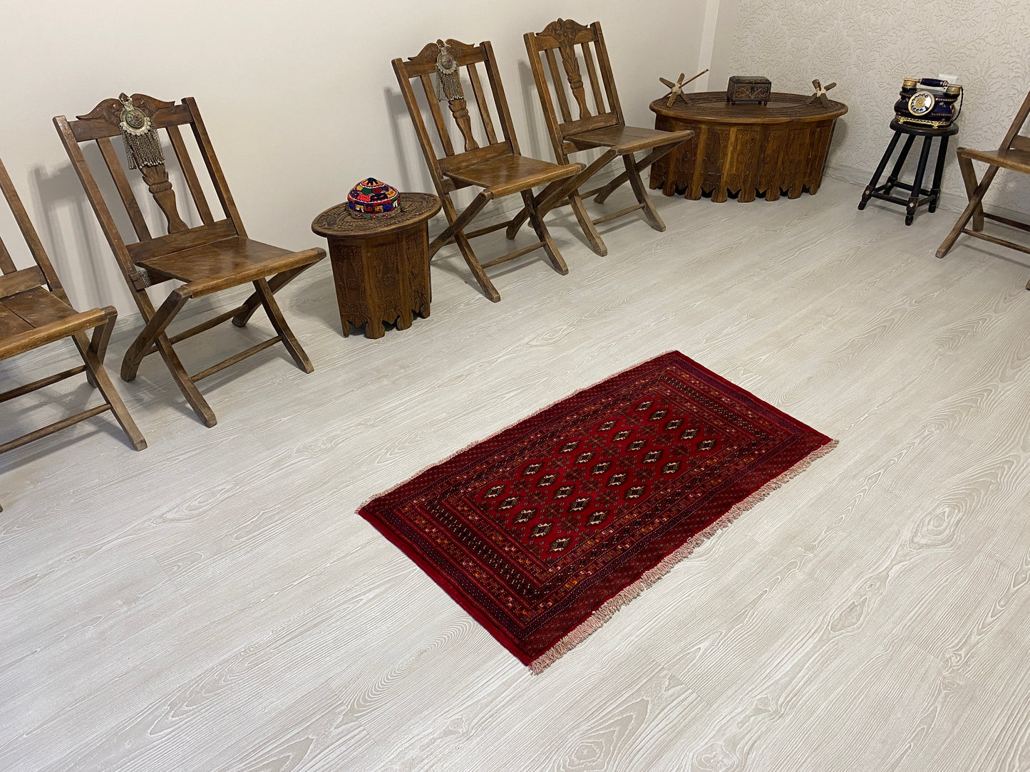 Small Turkoman Buhara Carpet Rug