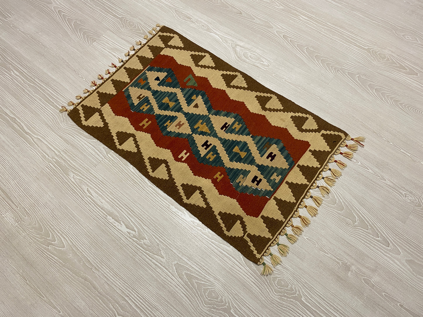 Small Turkish Kayseri Wool Kelim Rug