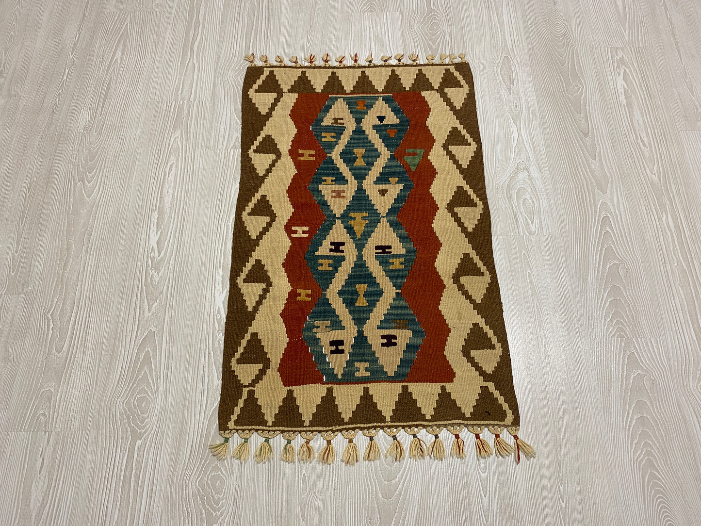 Small Turkish Kayseri Wool Kelim Rug