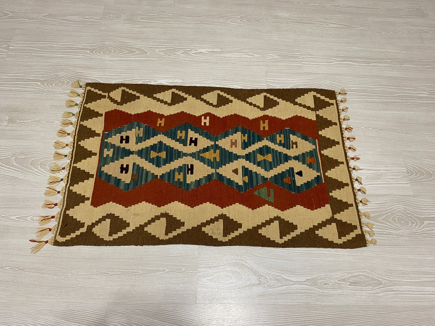 Small Turkish Kayseri Wool Kelim Rug