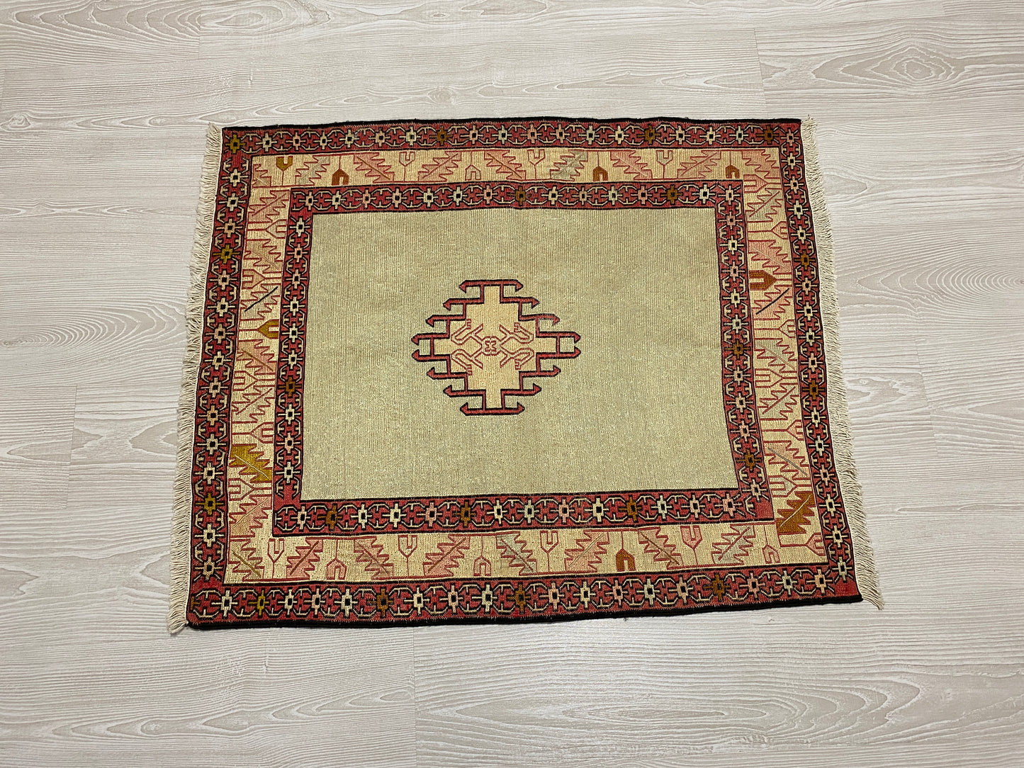 Tribal Silk Soumak Kilim Rug