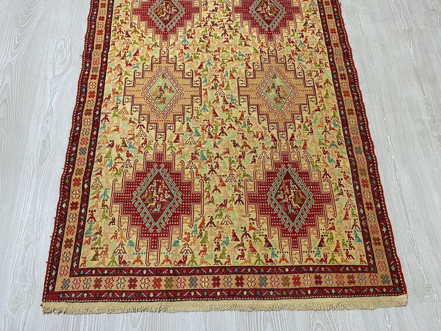 Small Animal Design Silk Rug Soumak