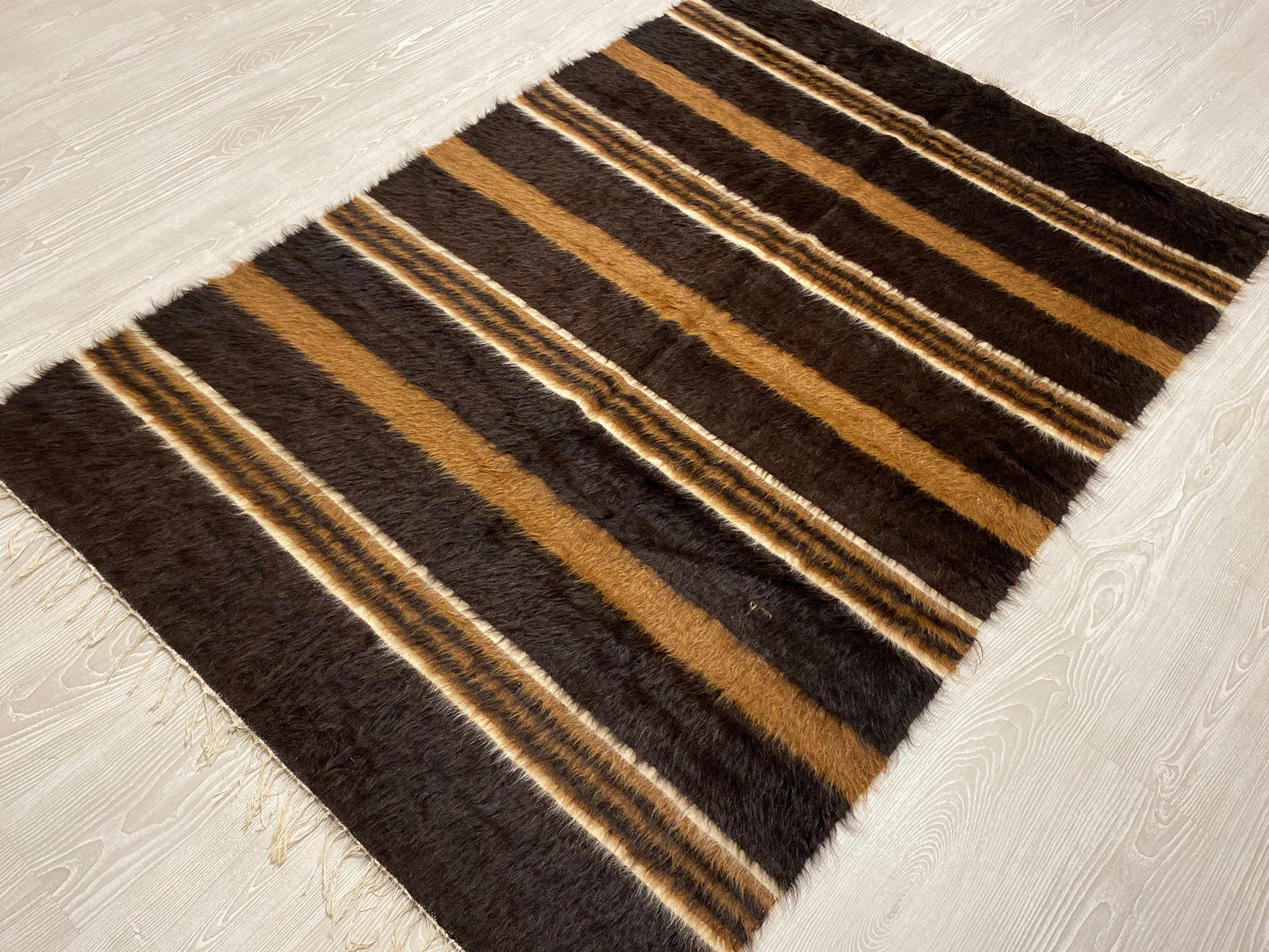 Angora Mohair Wool Siirt Blanket Kilim Rug - Kilim Art Gallery