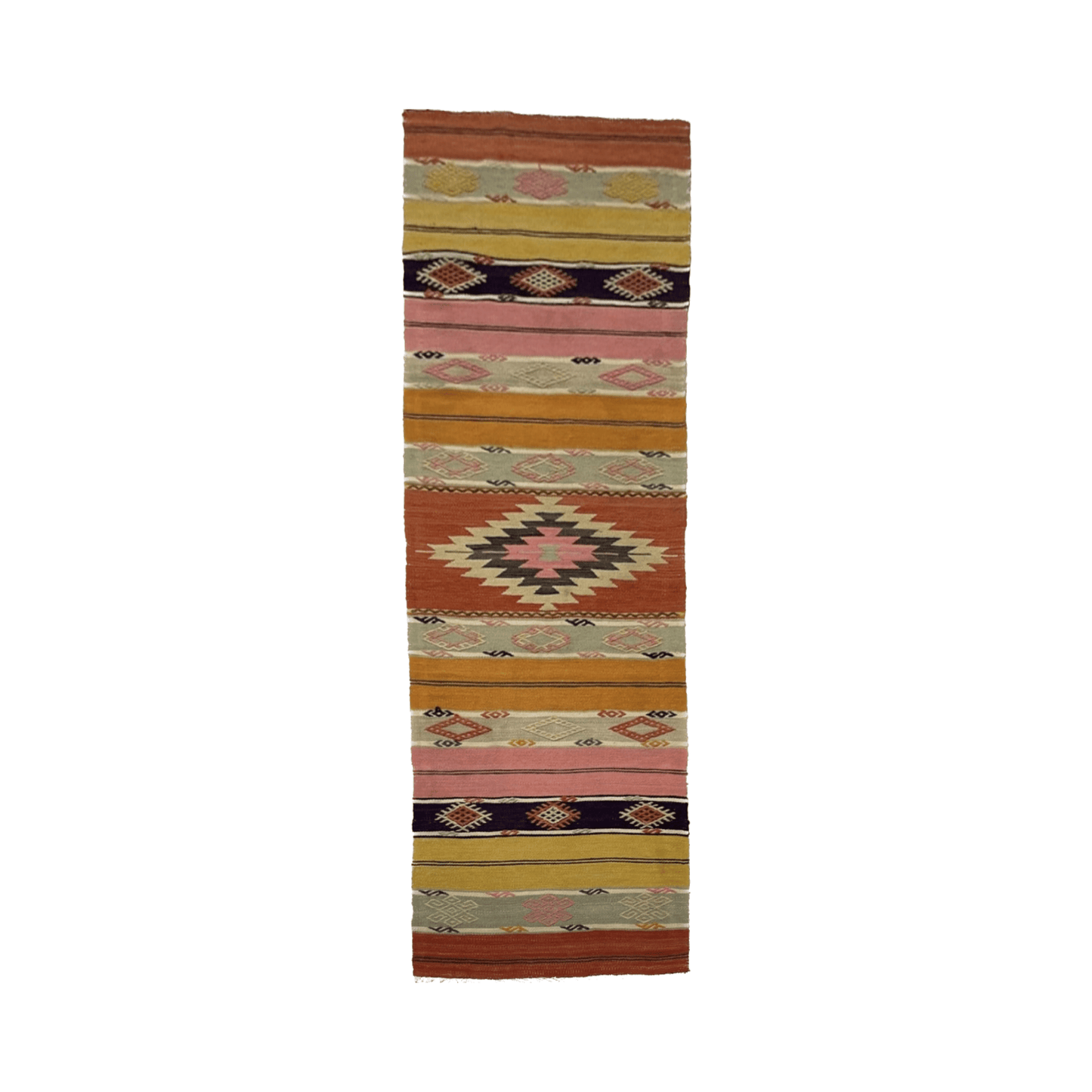 Aztec Design West Anatolian Turkish Kilim Runner Rug - Kilim Art Gallery