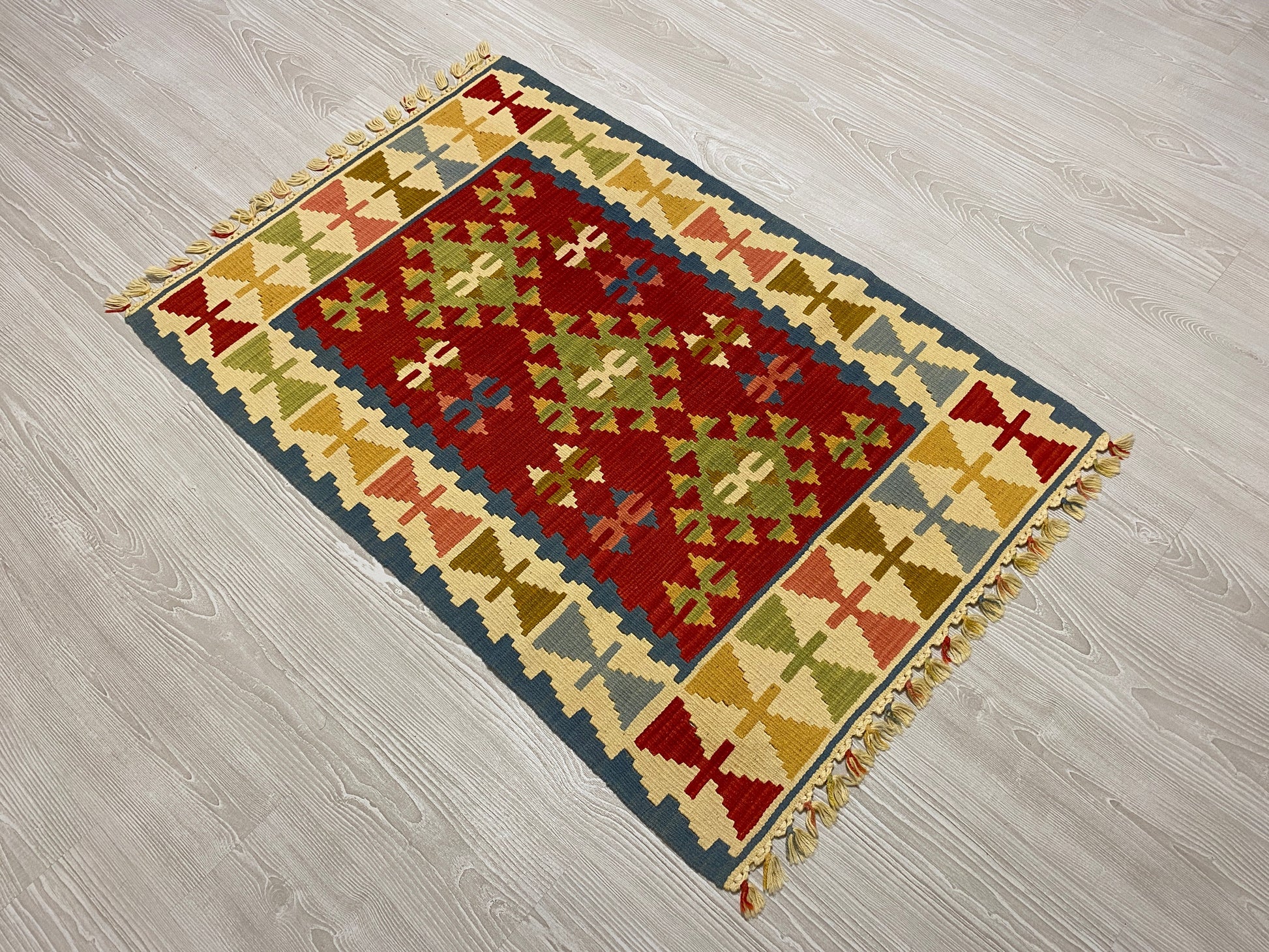 Best Quality New Handmade Wool Turkish Kayseri Kelim Rug - Kilim Art Gallery