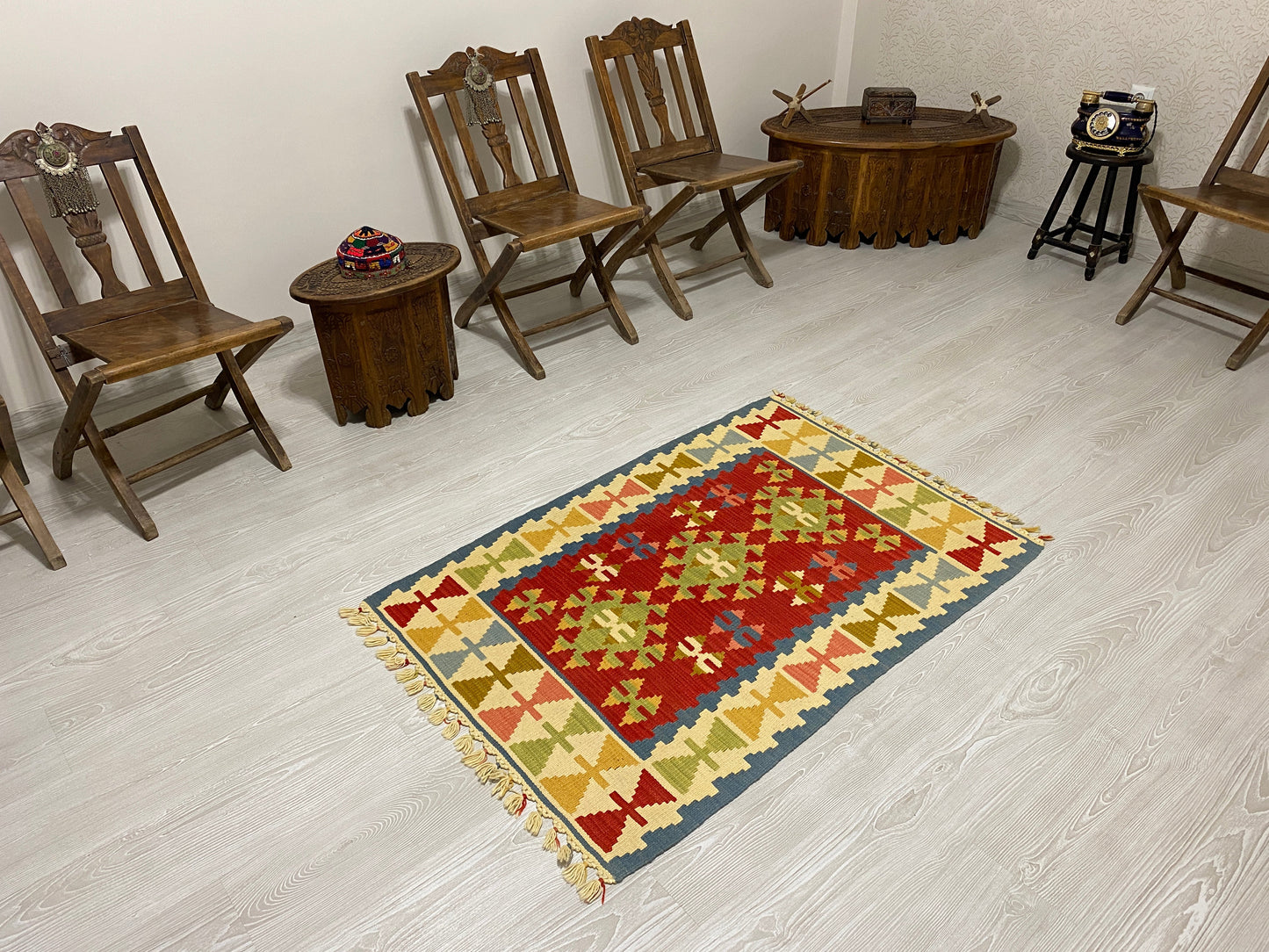 Best Quality New Handmade Wool Turkish Kayseri Kelim Rug - Kilim Art Gallery