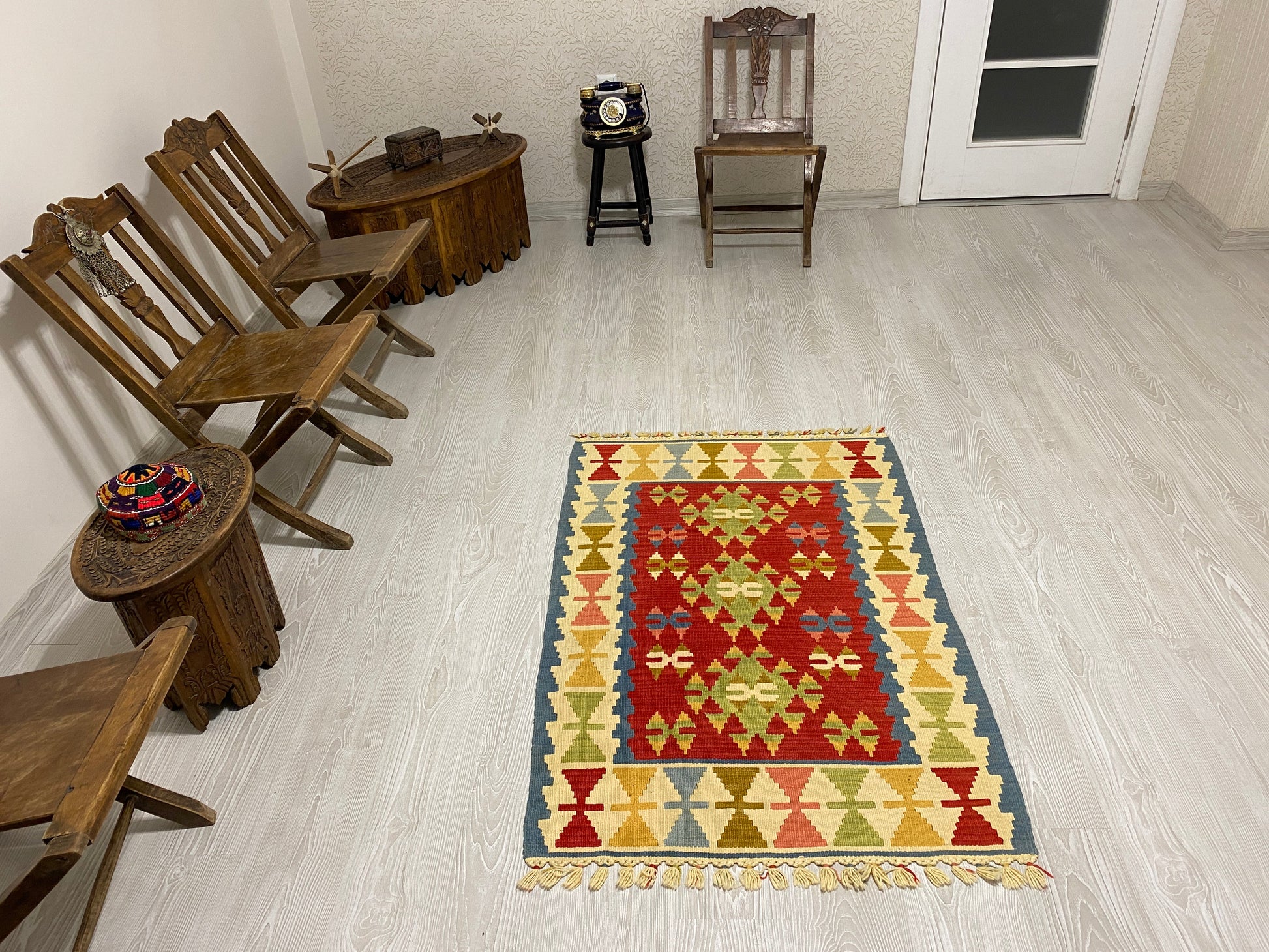 Best Quality New Handmade Wool Turkish Kayseri Kelim Rug - Kilim Art Gallery