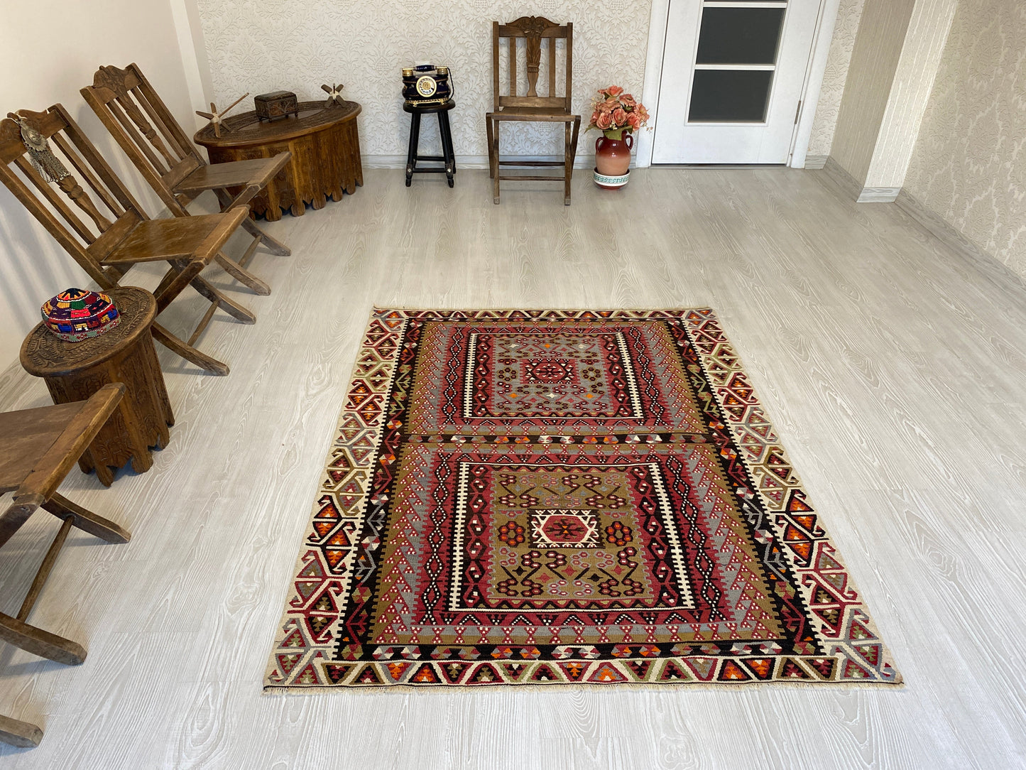 Collectable Old Kayseri Avsar Kilim カイセリオールドキリム - Kilim Art Gallery