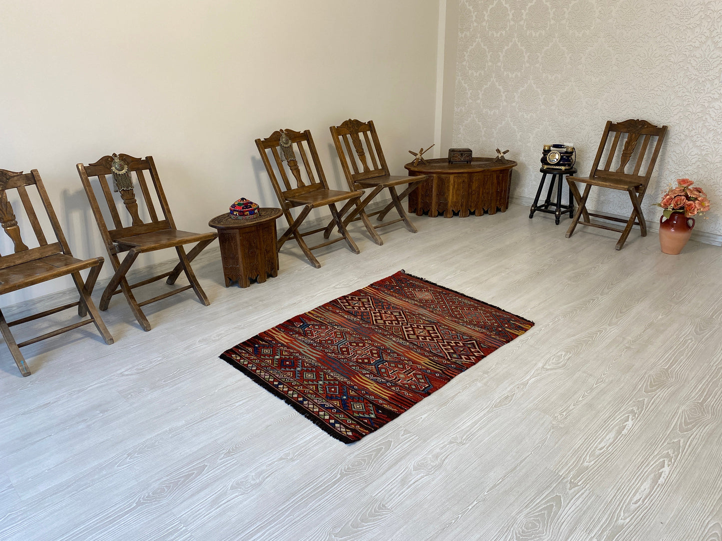 Collectable Tribal Nomadic Soumak Kilim Rug - Kilim Art Gallery