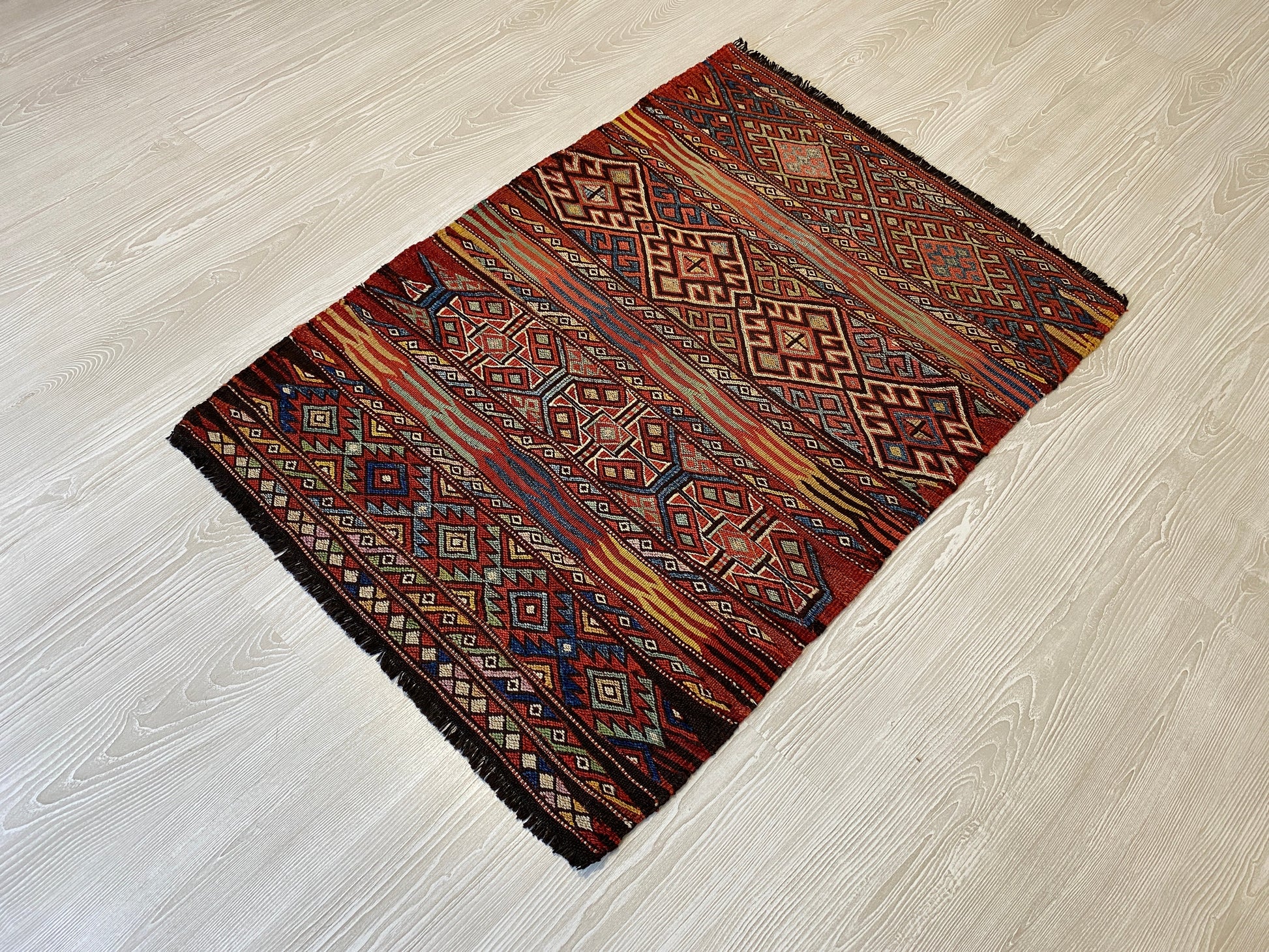 Collectable Tribal Nomadic Soumak Kilim Rug - Kilim Art Gallery