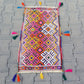 Colorful Pink Yellow Cicim/Jijim Kilim Yastik Rug - Kilim Art Gallery