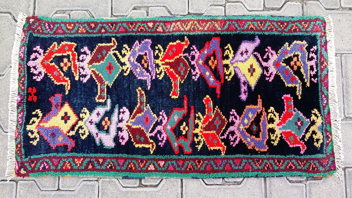 Colorful Small Tribal Carpet Yastik Rug - Kilim Art Gallery