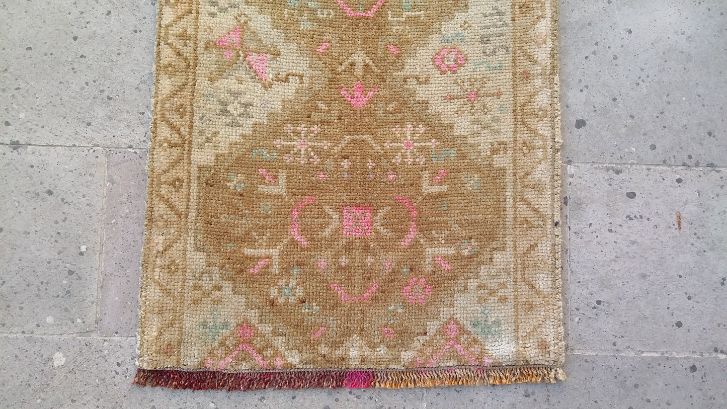 Dated Small Tribal Muted Rug Doormat - Kilim Art Gallery