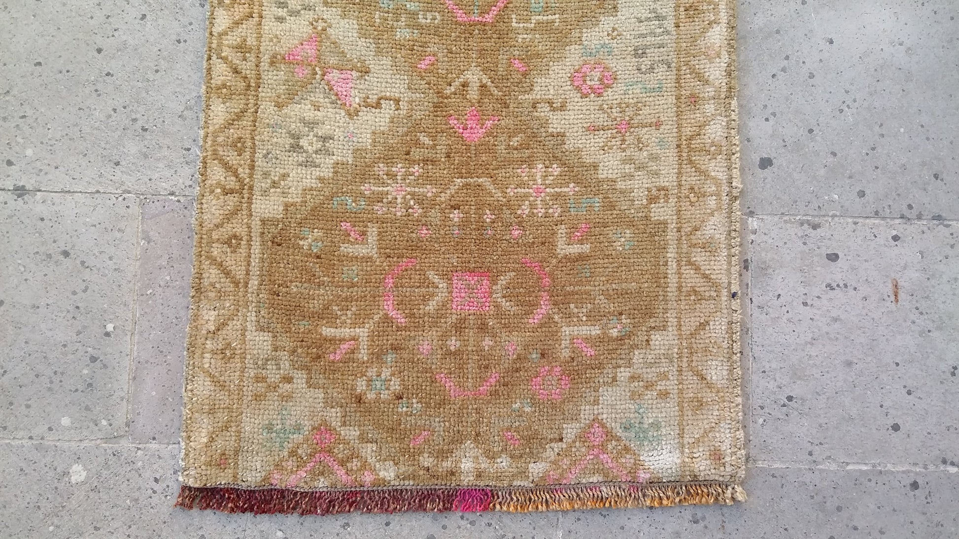 Dated Small Tribal Muted Rug Doormat - Kilim Art Gallery