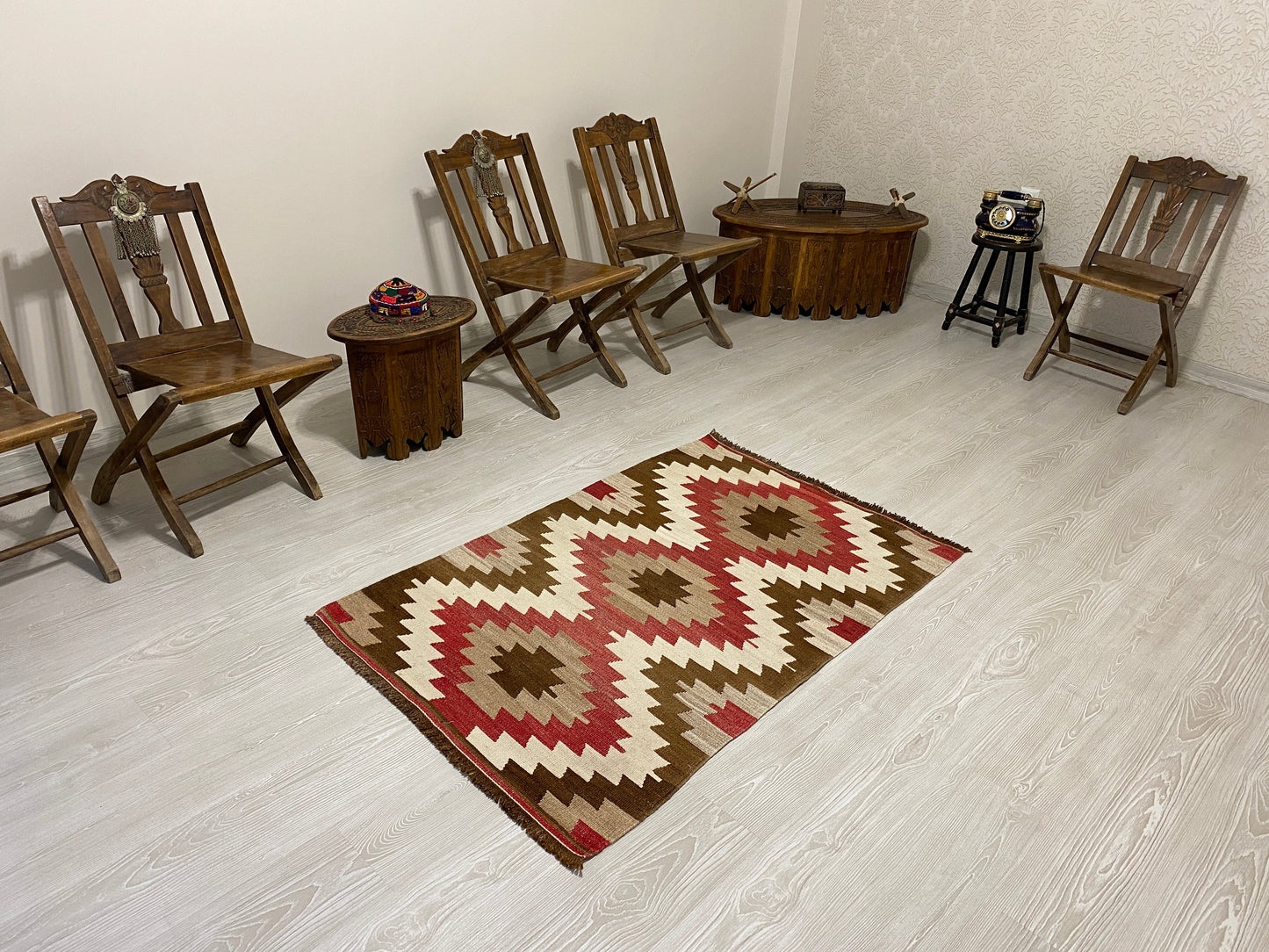 Geometric Eye Dazzler Kilim Rug - Kilim Art Gallery