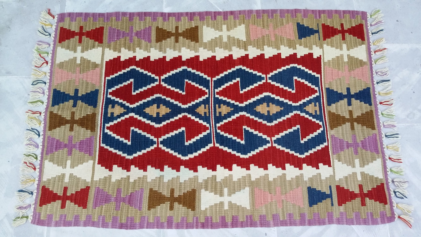 Hands on Hips Design Turkish Kayseri Kilim - Kilim Art Gallery