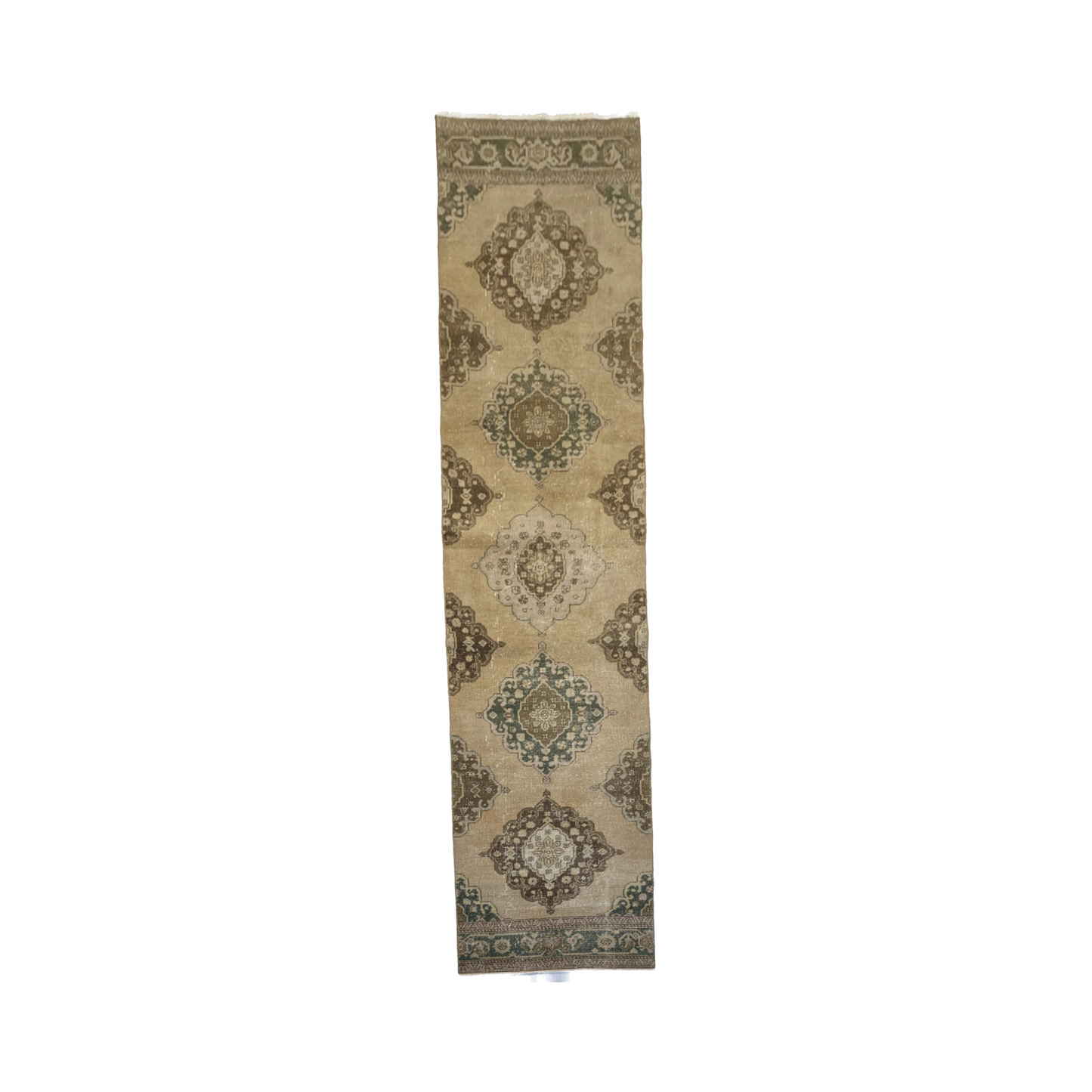 Extra Long Muted Color Turkish Oushak Runner Rug