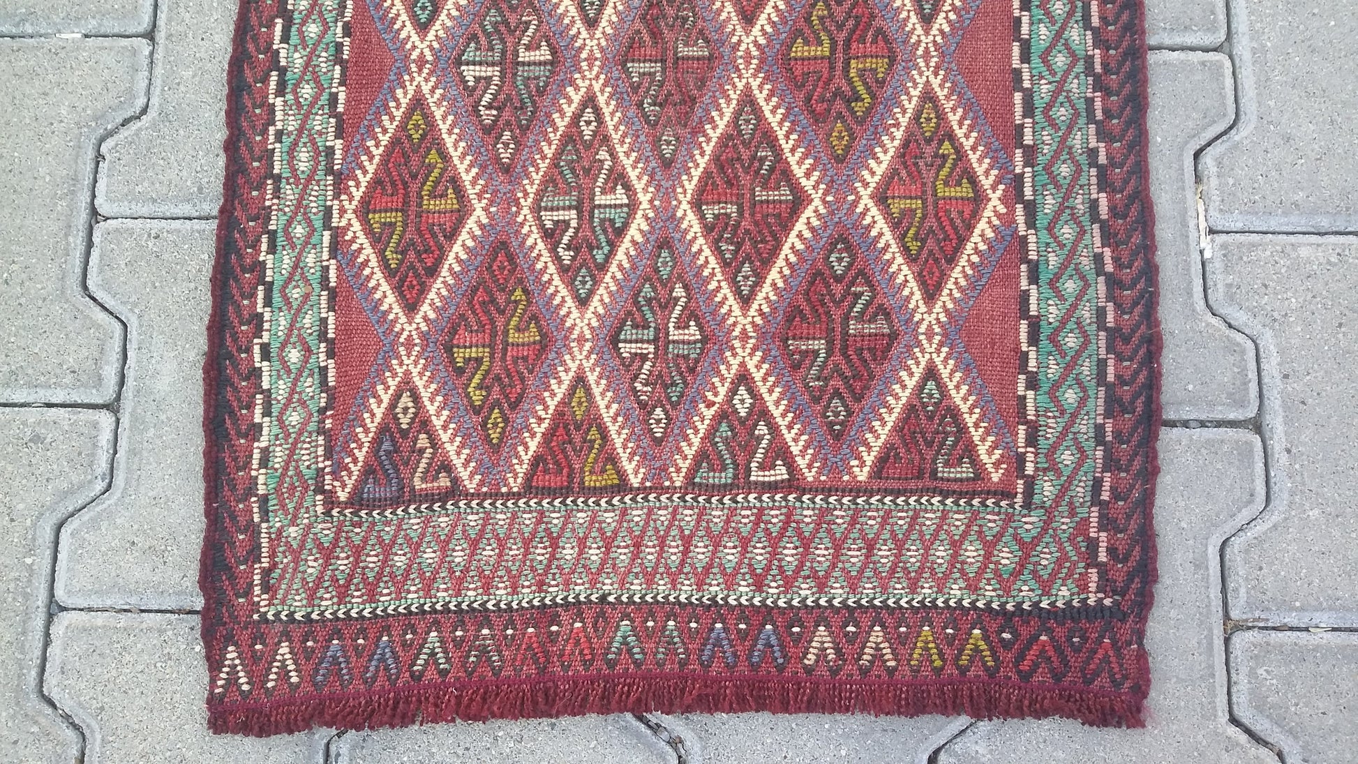 Konya Obruk Cicim Yastik Kilim Jijim - Kilim Art Gallery