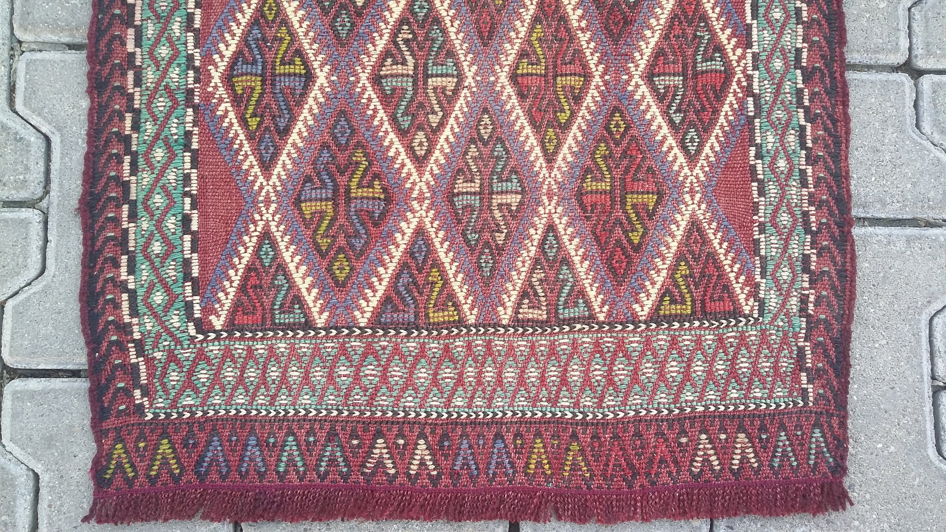 Konya Obruk Cicim Yastik Kilim Jijim - Kilim Art Gallery