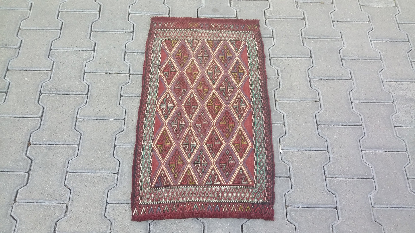 Konya Obruk Cicim Yastik Kilim Jijim - Kilim Art Gallery