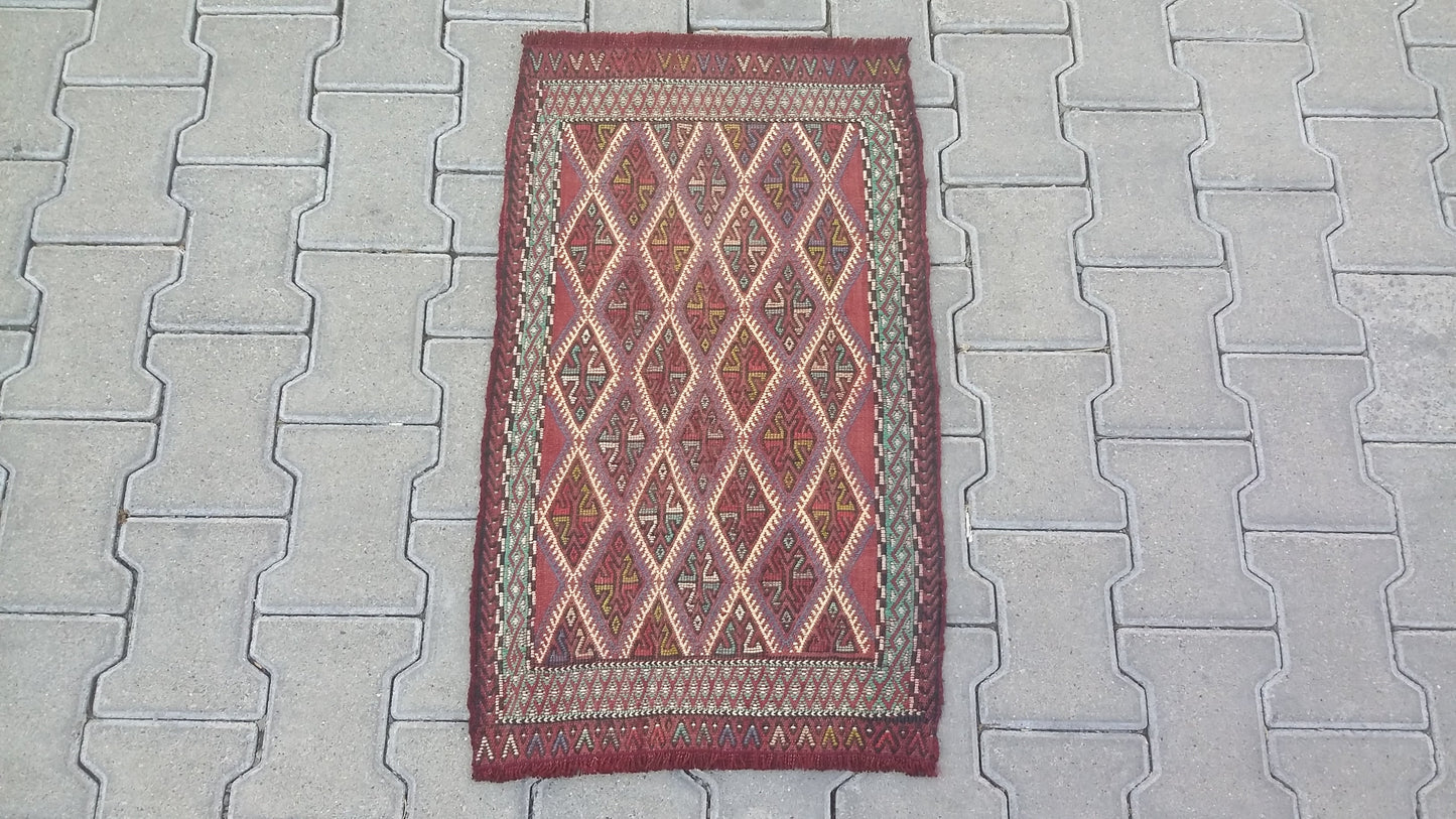 Konya Obruk Cicim Yastik Kilim Jijim - Kilim Art Gallery