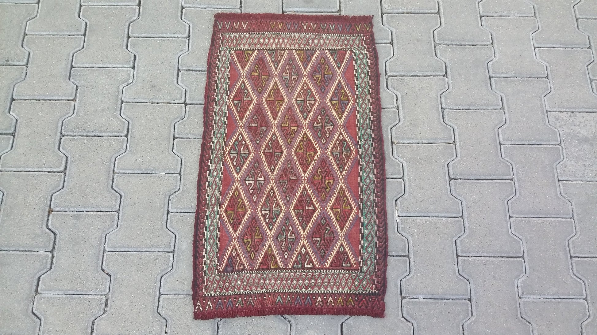 Konya Obruk Cicim Yastik Kilim Jijim - Kilim Art Gallery