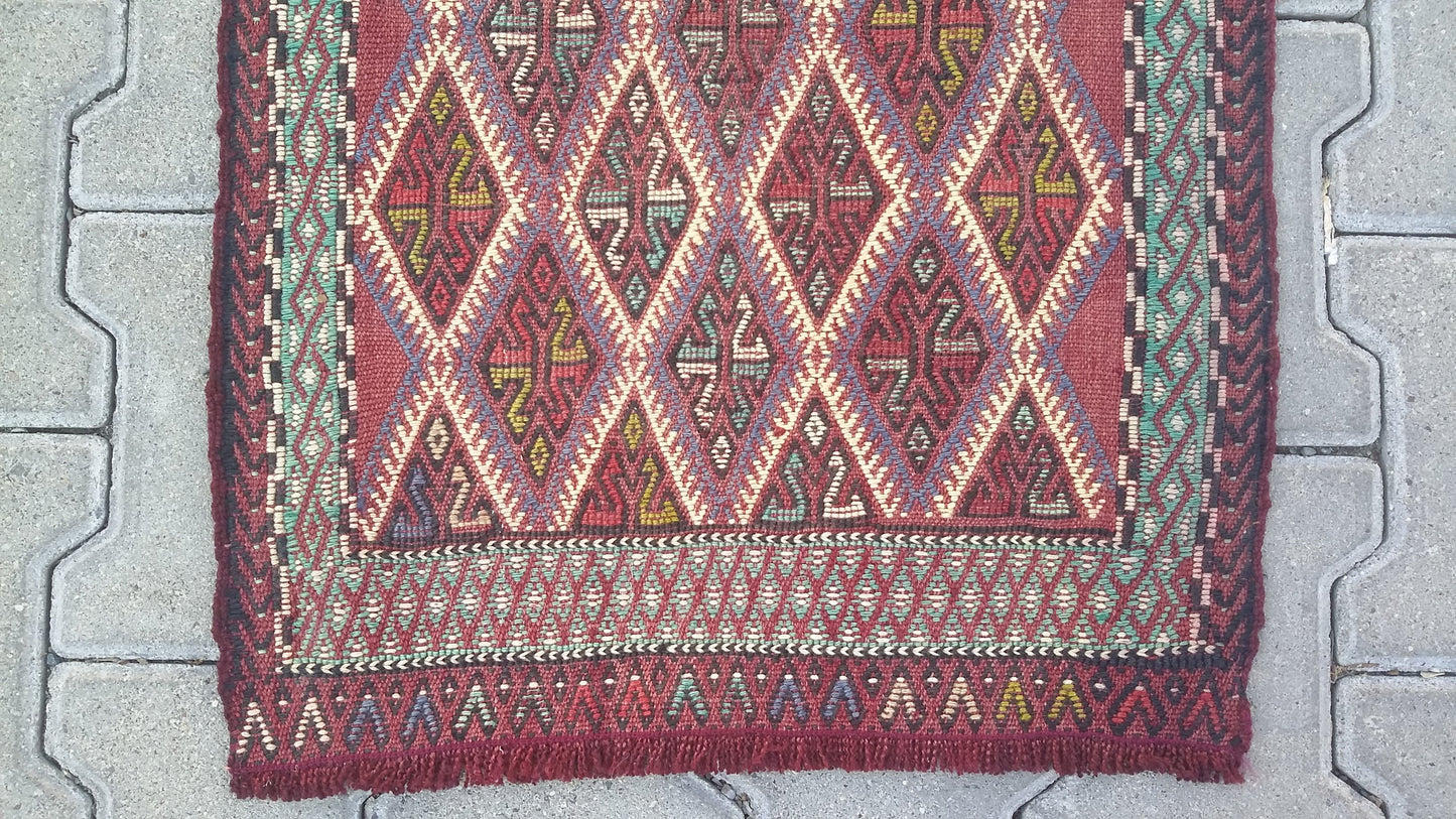 Konya Obruk Cicim Yastik Kilim Jijim - Kilim Art Gallery