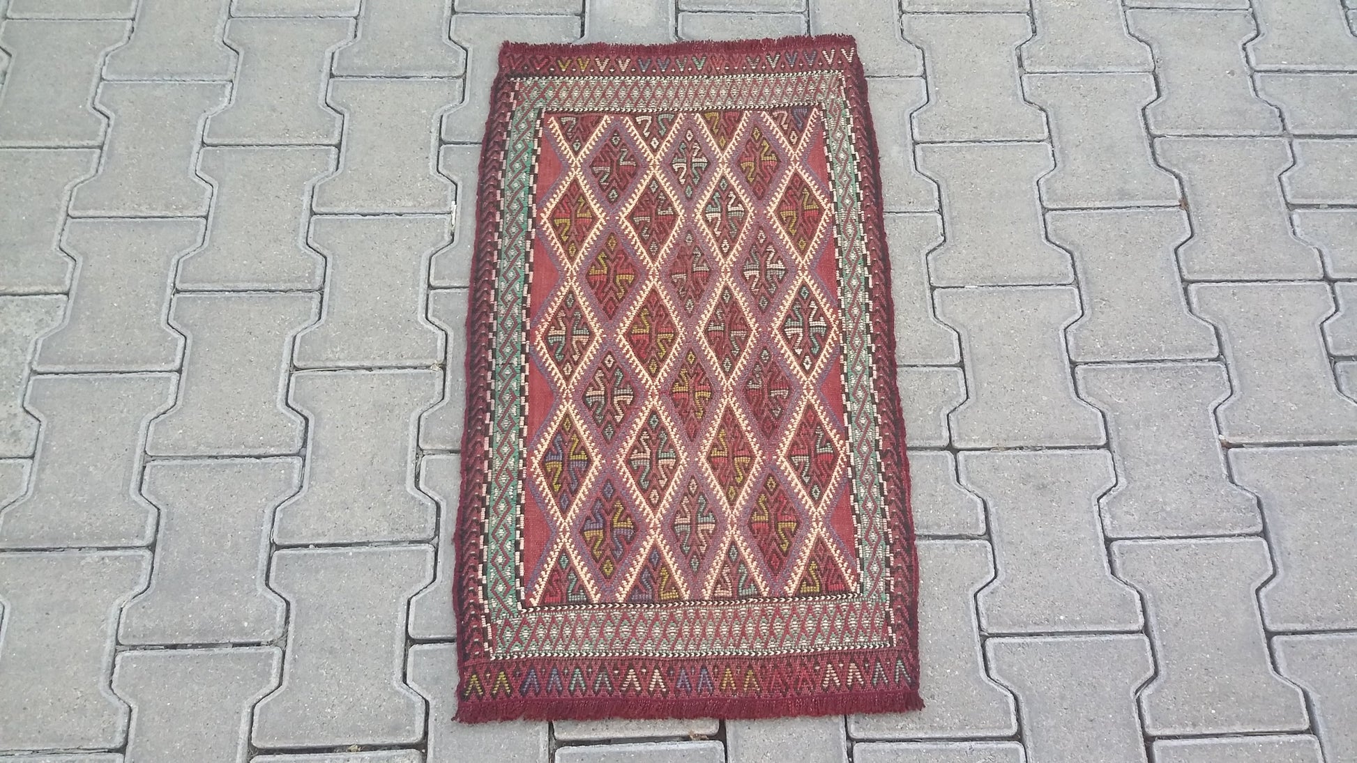 Konya Obruk Cicim Yastik Kilim Jijim - Kilim Art Gallery