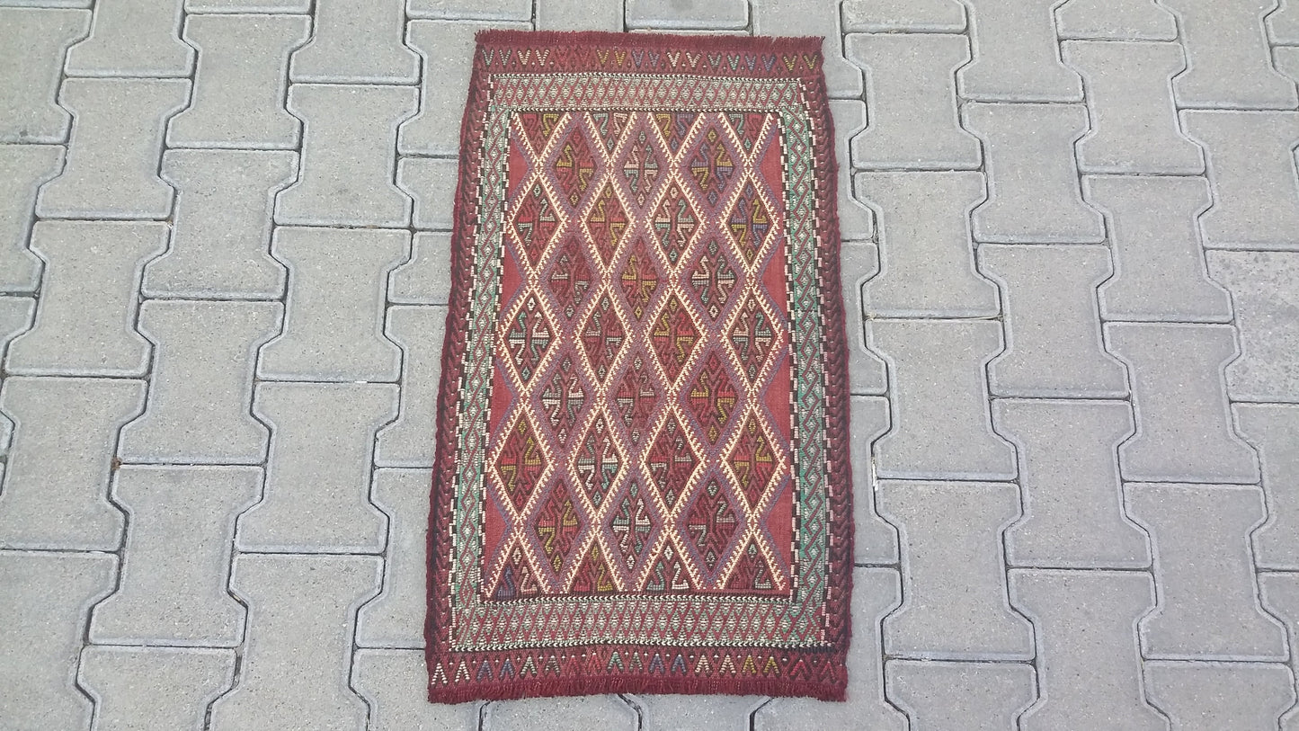 Konya Obruk Cicim Yastik Kilim Jijim - Kilim Art Gallery