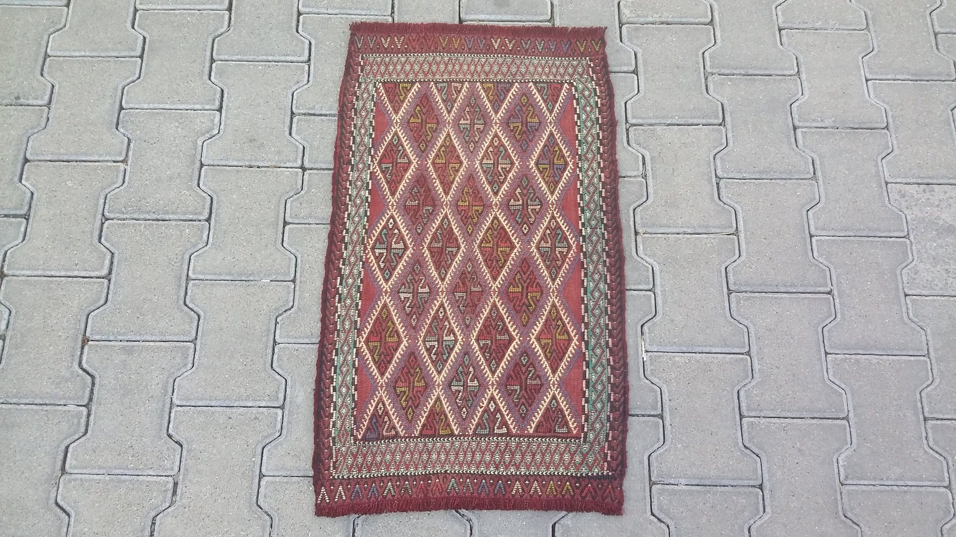 Konya Obruk Cicim Yastik Kilim Jijim - Kilim Art Gallery