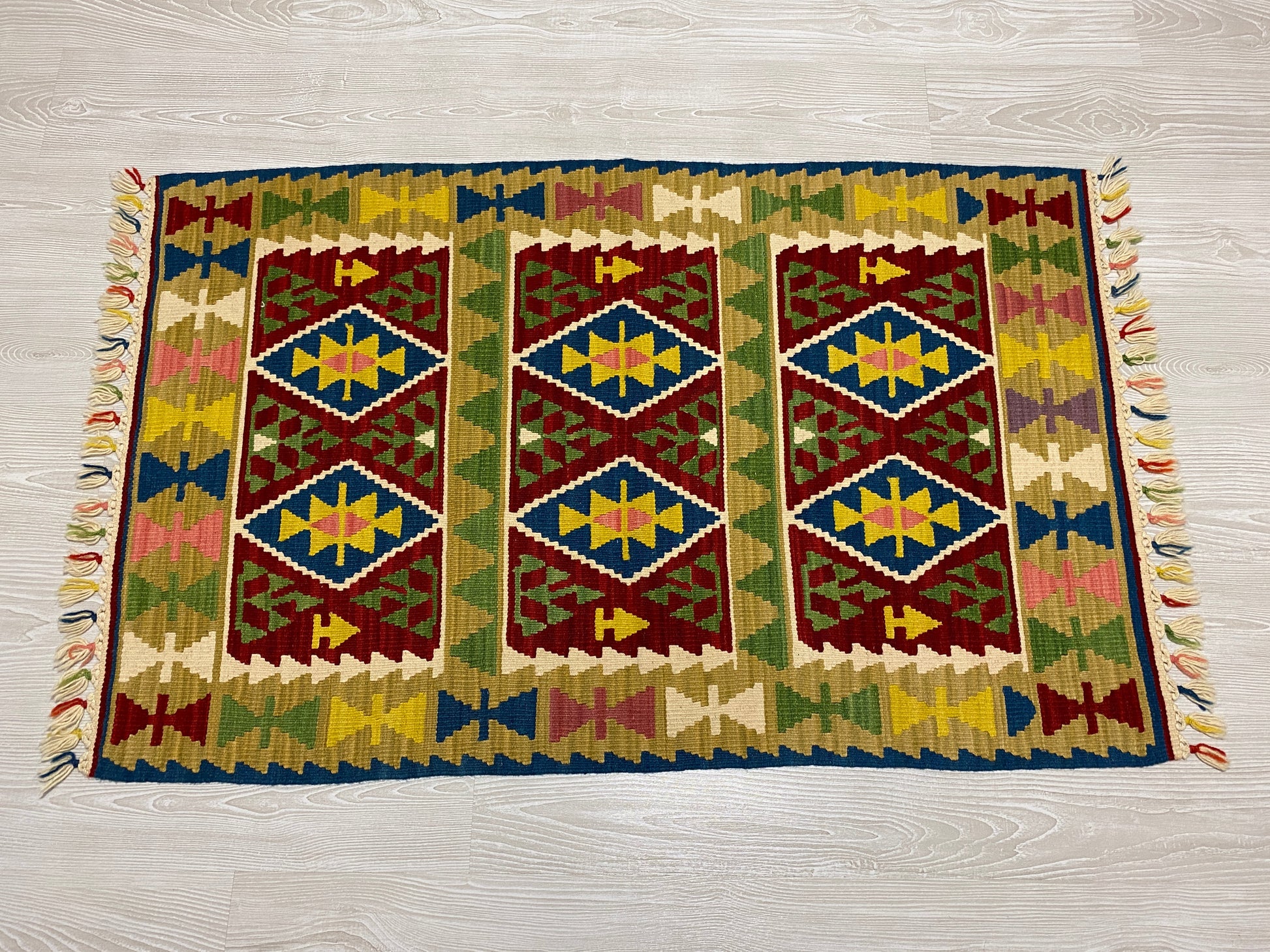 Lamb's Wool Turkish Kayseri Kilim Rug - Kilim Art Gallery