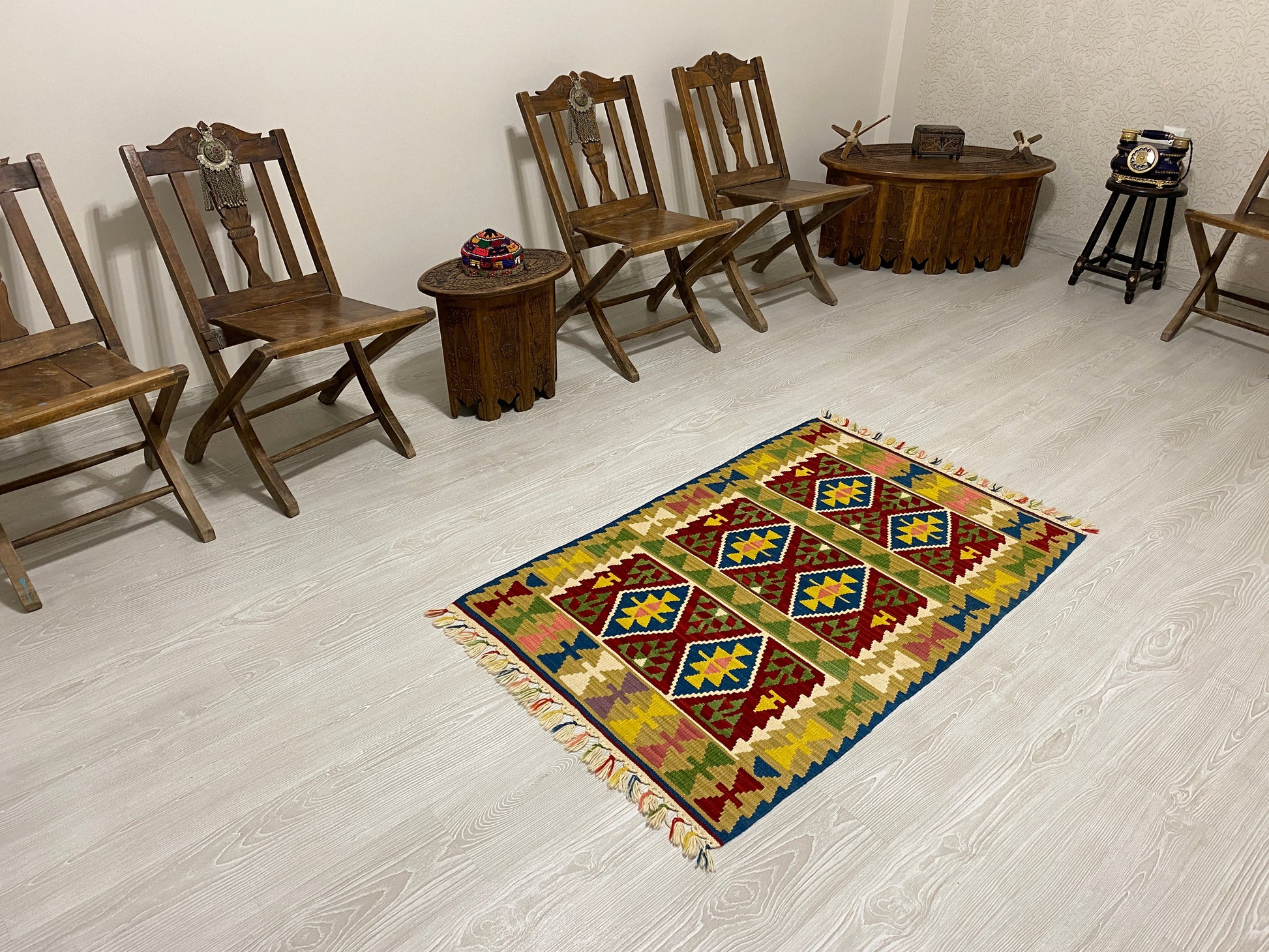Lamb's Wool Turkish Kayseri Kilim Rug - Kilim Art Gallery