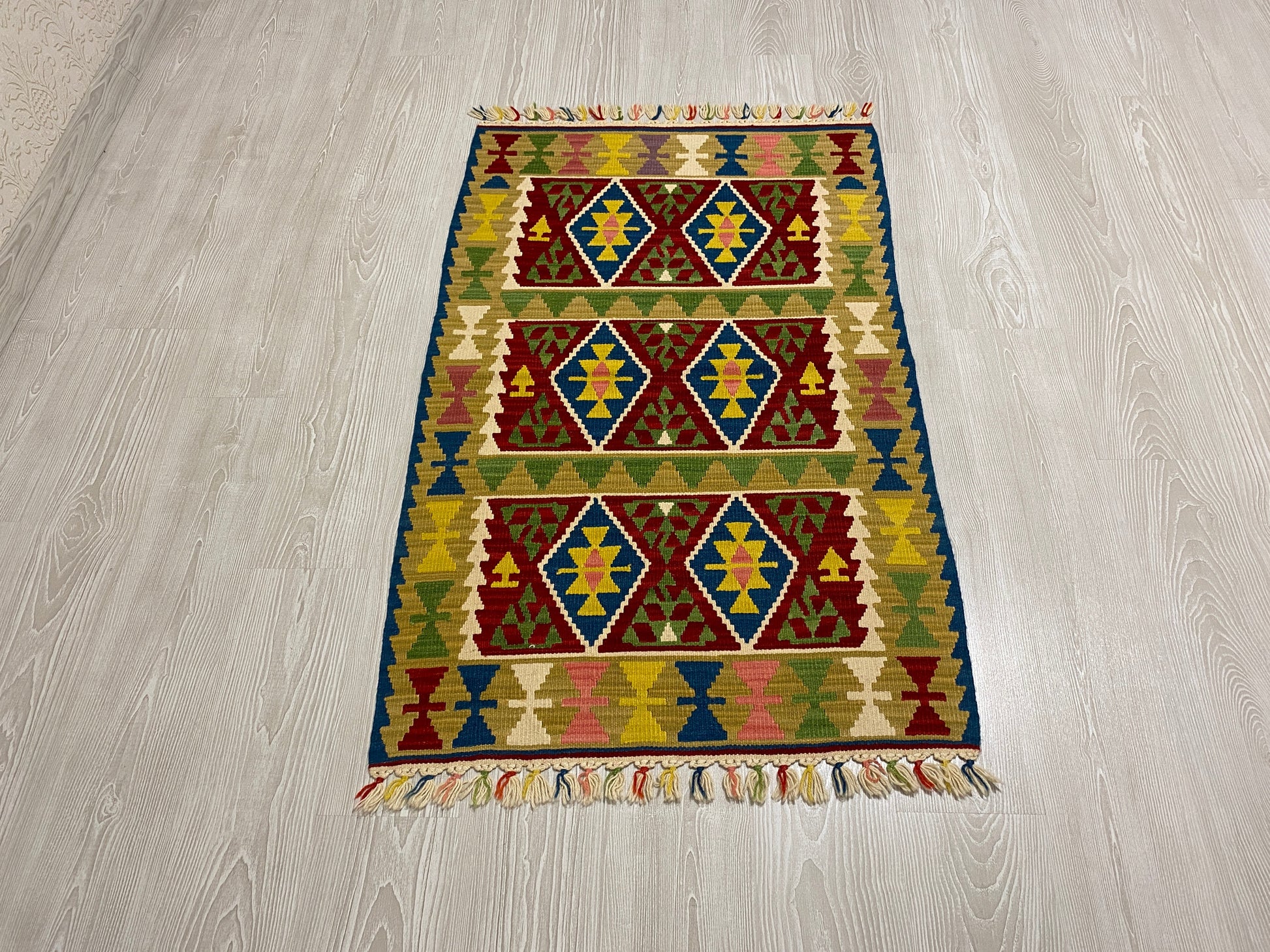 Lamb's Wool Turkish Kayseri Kilim Rug - Kilim Art Gallery