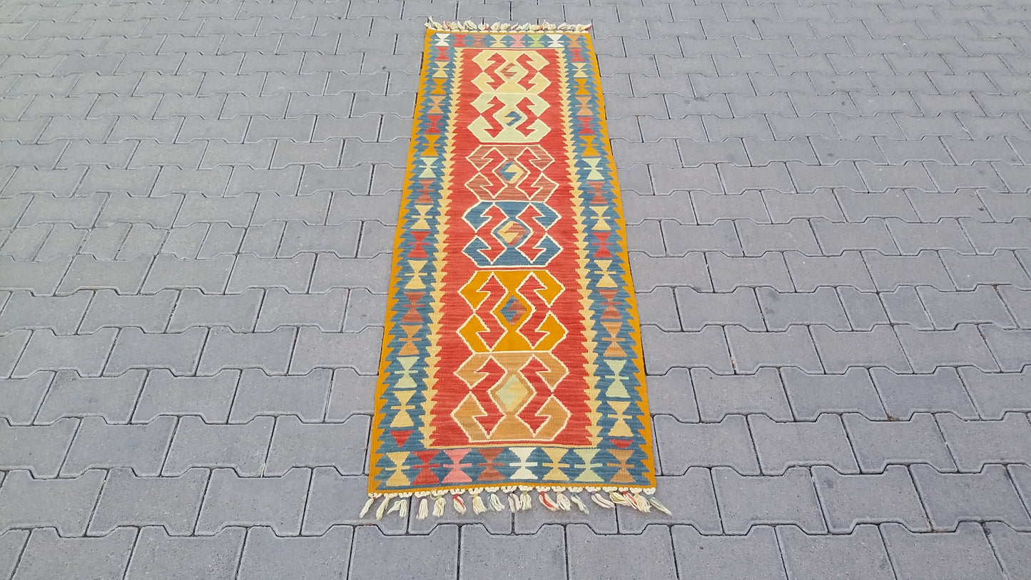 Narrow Turkish Kilim Runner Rug - Kilim Art Gallery