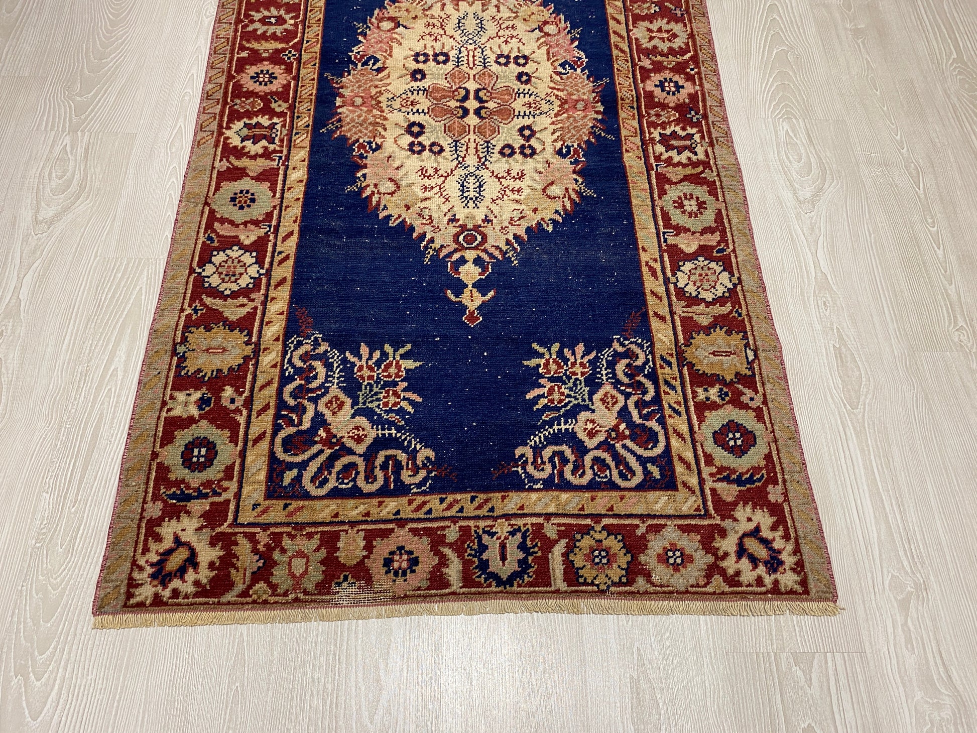 Navy Blue Antique Turkish Guney Carpet Rug - Kilim Art Gallery