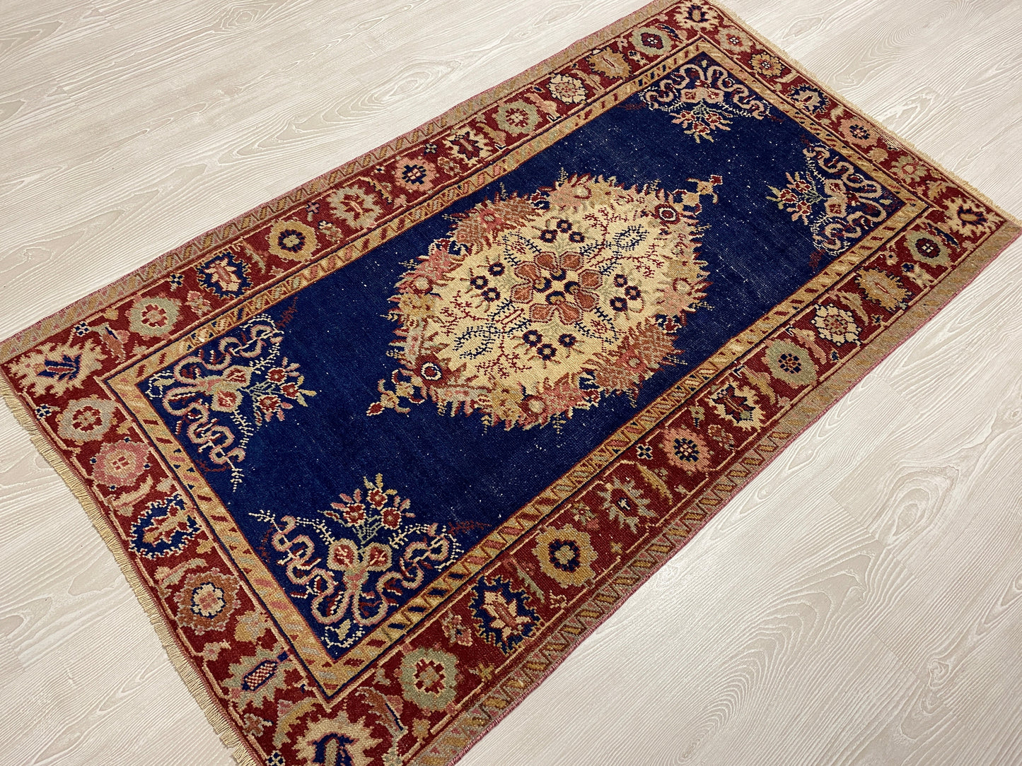 Navy Blue Antique Turkish Guney Carpet Rug - Kilim Art Gallery
