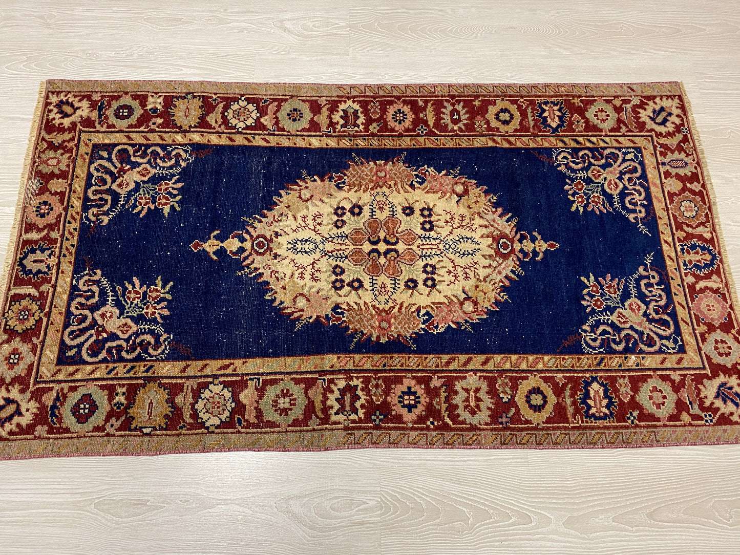 Navy Blue Antique Turkish Guney Carpet Rug - Kilim Art Gallery
