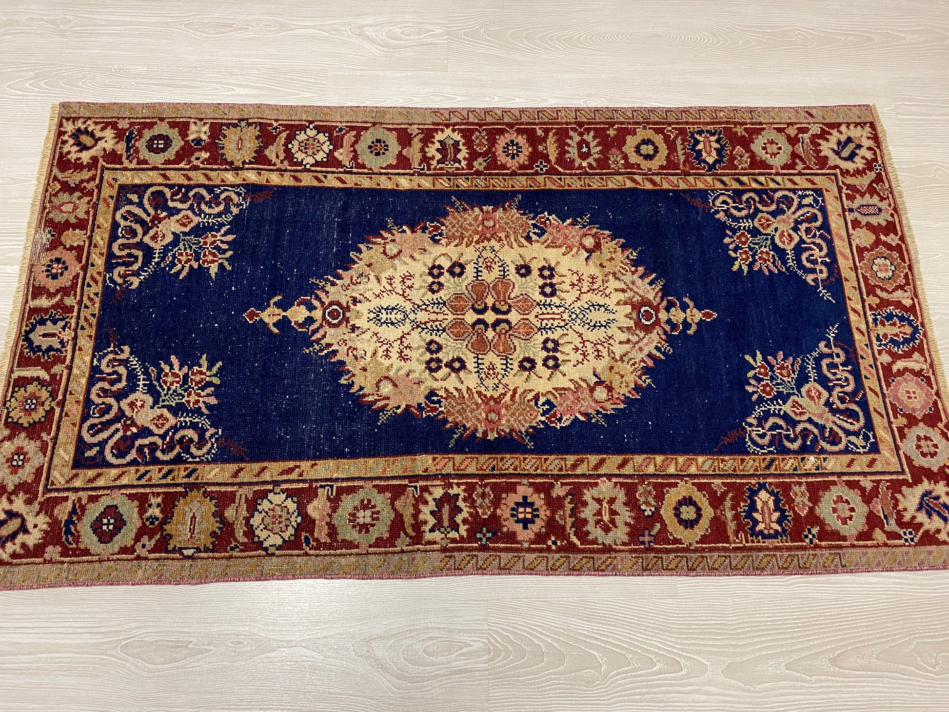 Navy Blue Antique Turkish Guney Carpet Rug - Kilim Art Gallery