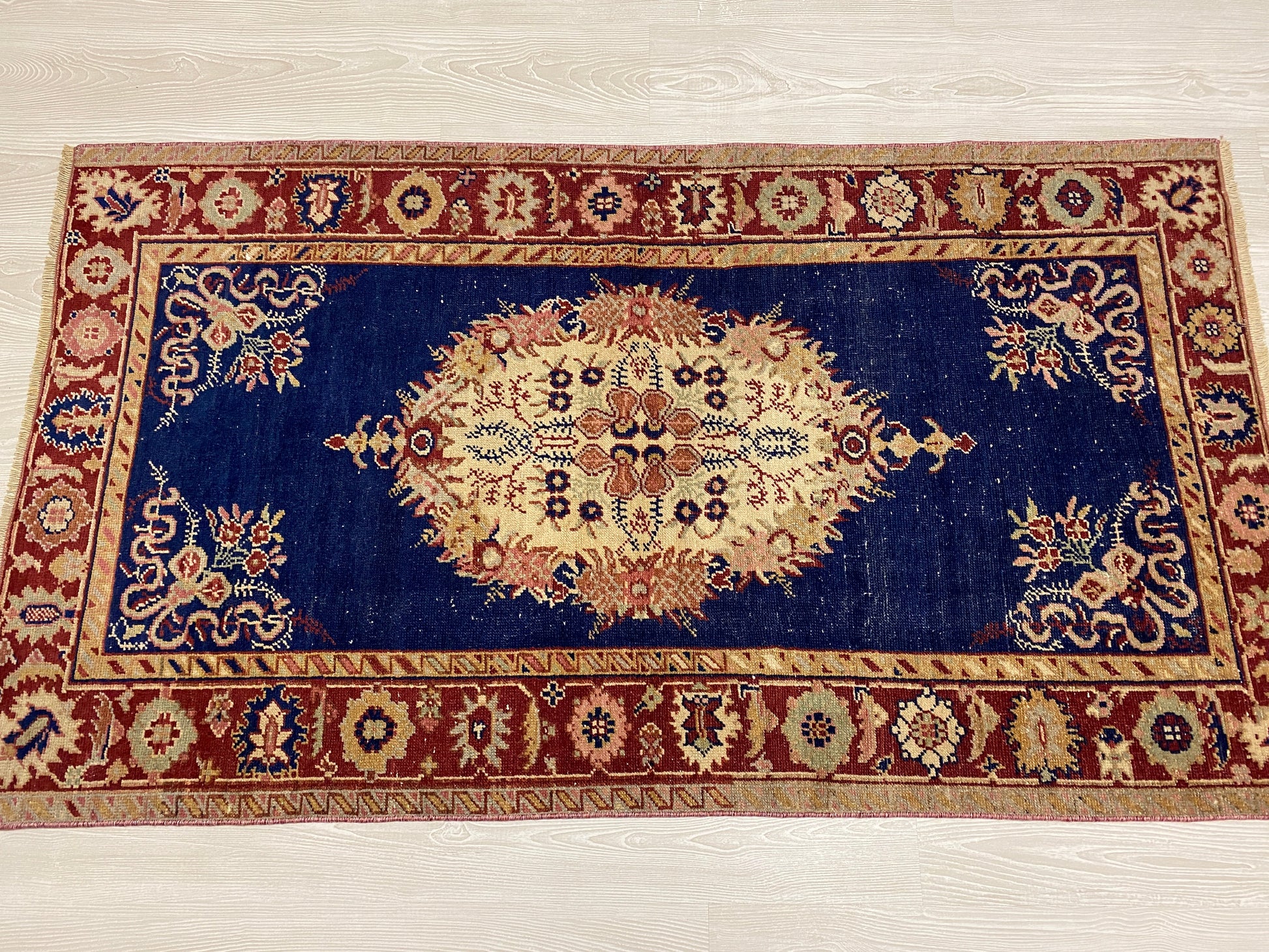 Navy Blue Antique Turkish Guney Carpet Rug - Kilim Art Gallery