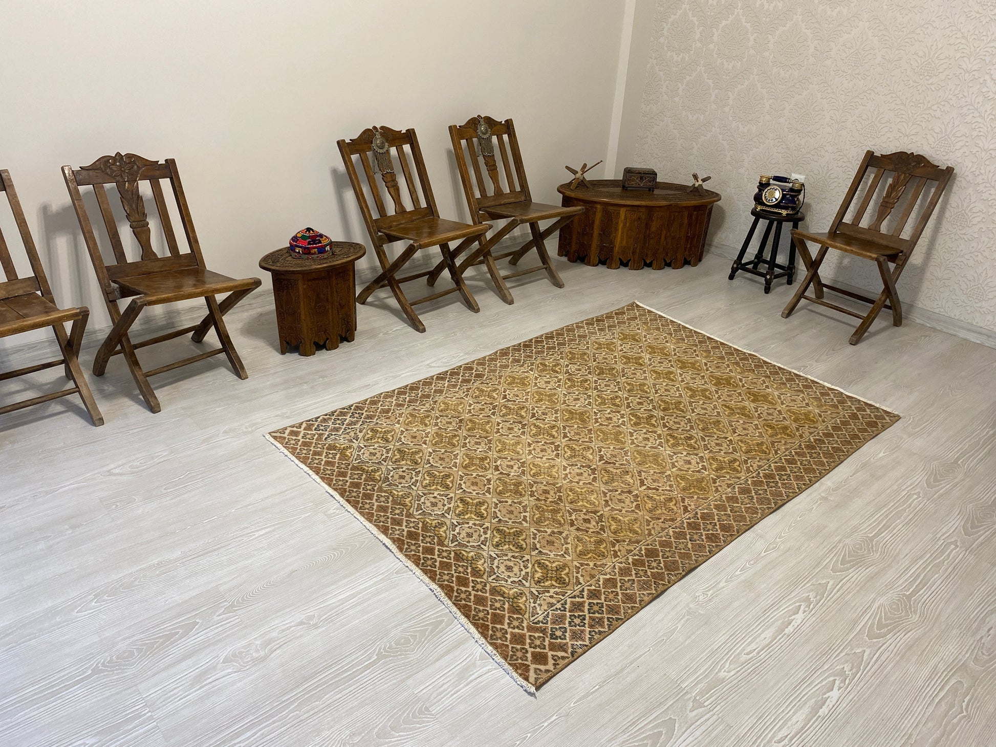 Neutral Turkish Urgup Carpet Rug - Kilim Art Gallery