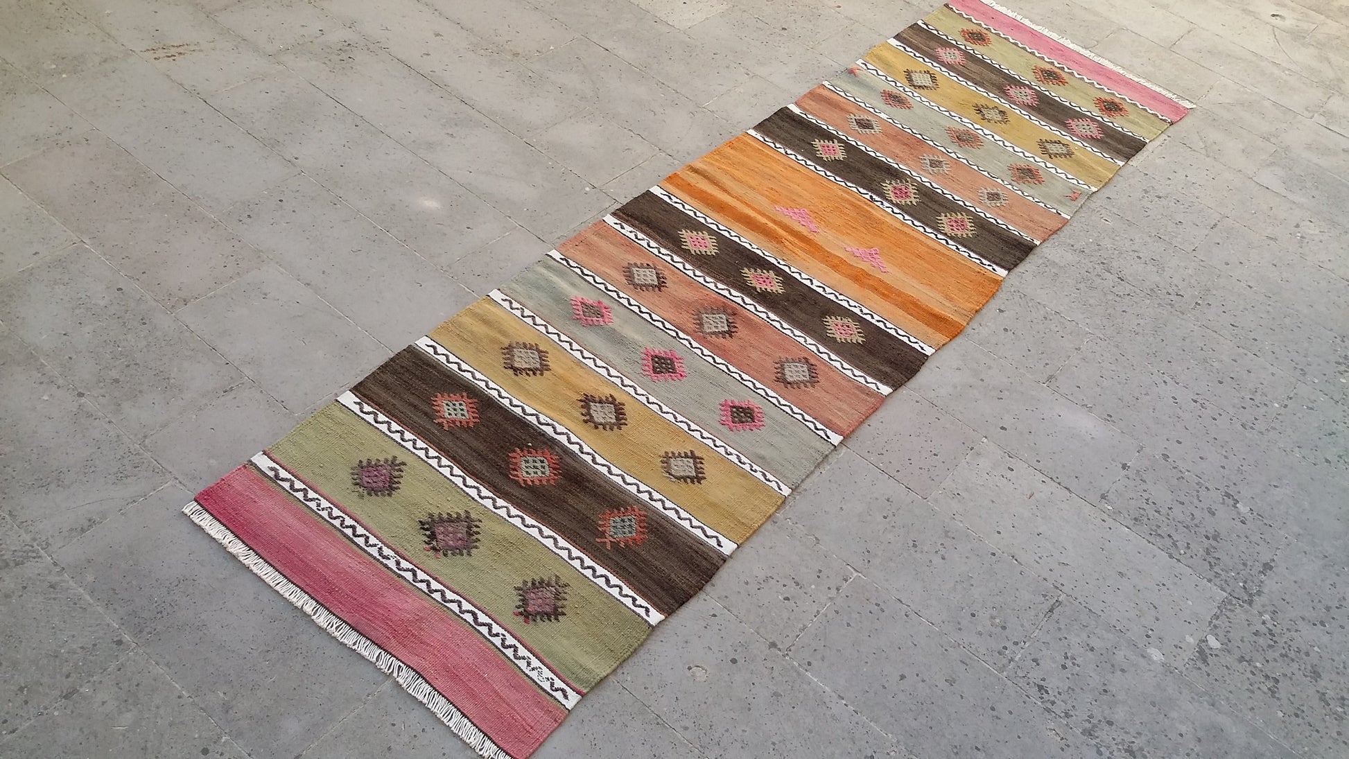 Nomadic Cicim Kilim Runner Jijim - Kilim Art Gallery