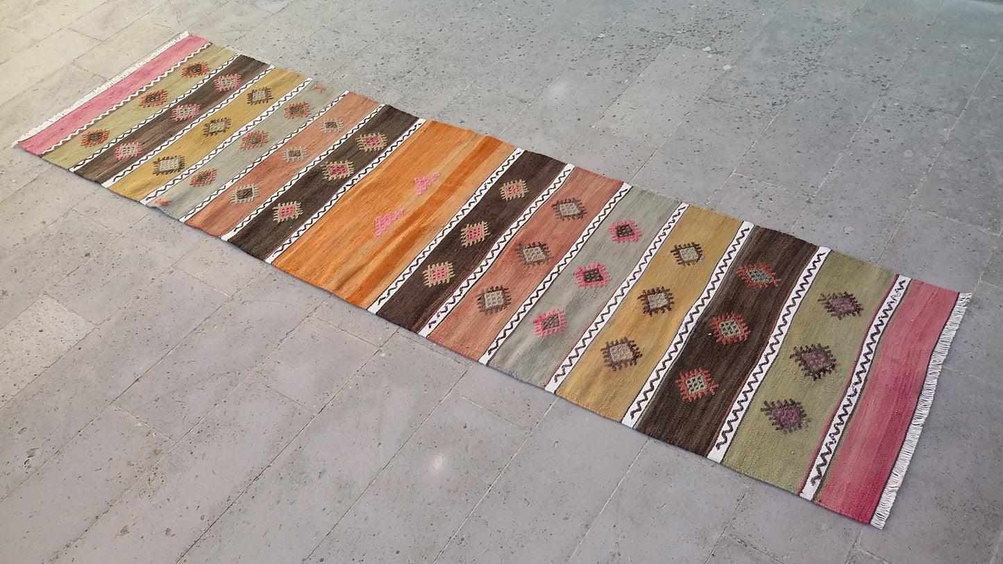 Nomadic Cicim Kilim Runner Jijim - Kilim Art Gallery