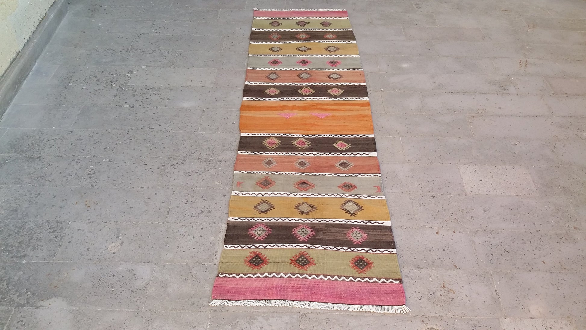 Nomadic Cicim Kilim Runner Jijim - Kilim Art Gallery