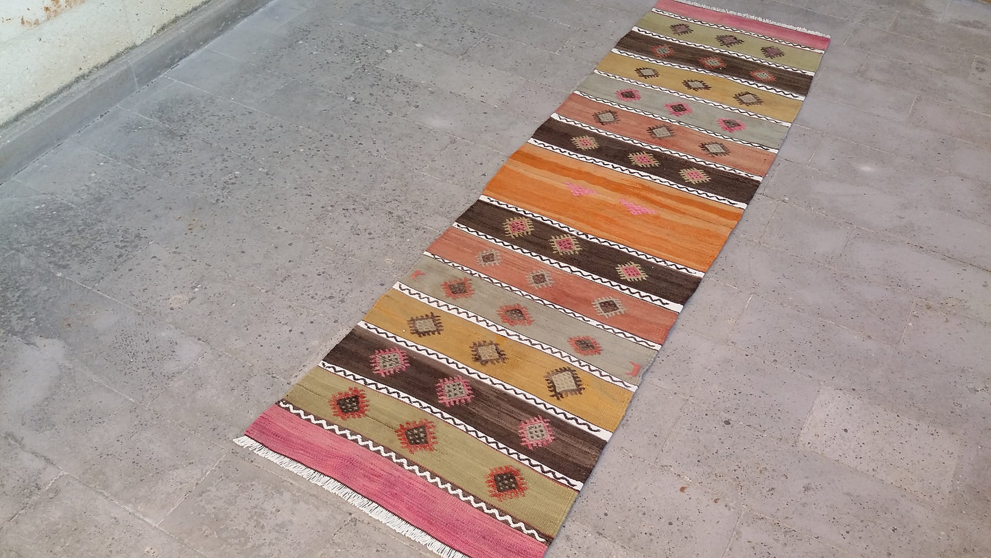 Nomadic Cicim Kilim Runner Jijim - Kilim Art Gallery