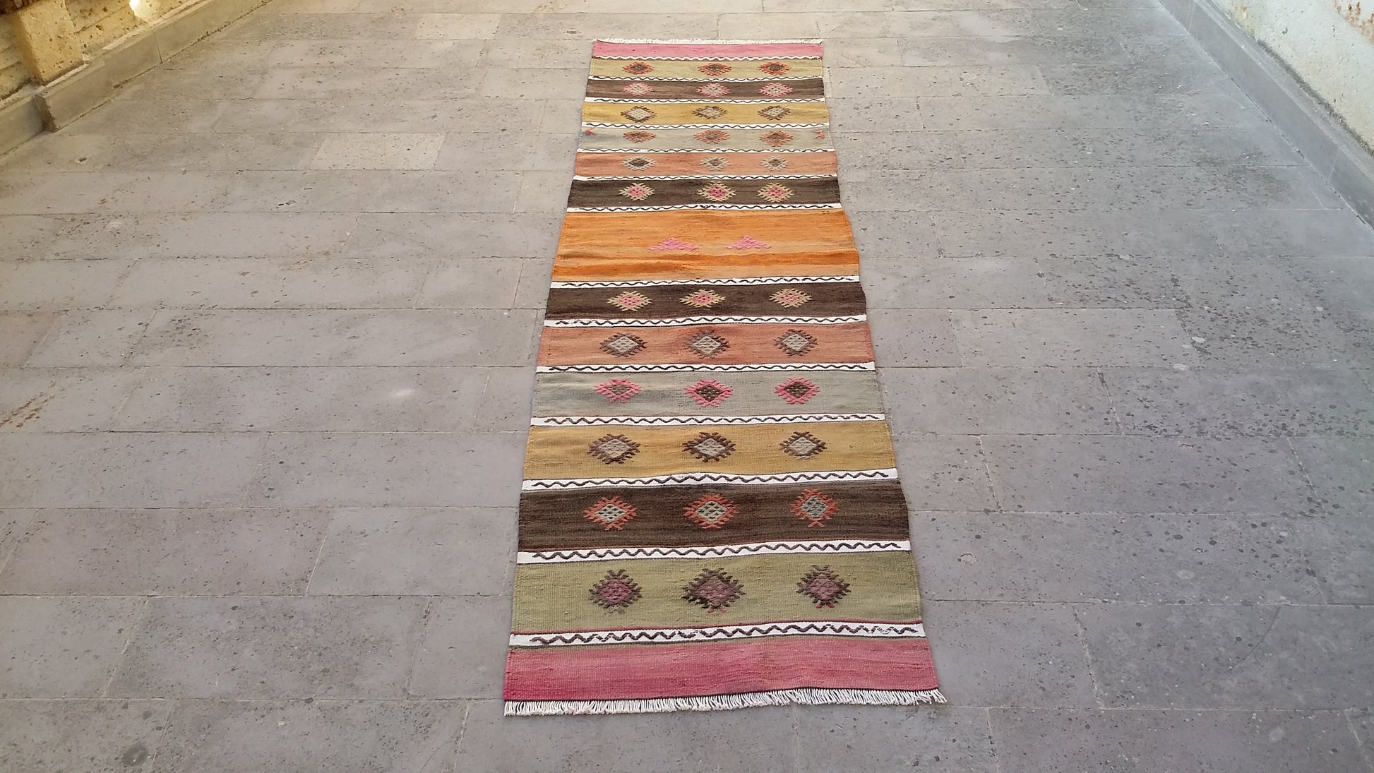 Nomadic Cicim Kilim Runner Jijim - Kilim Art Gallery